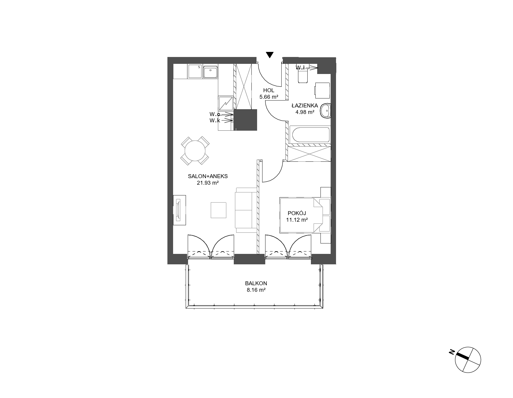 Plan 2 pok. 44m²