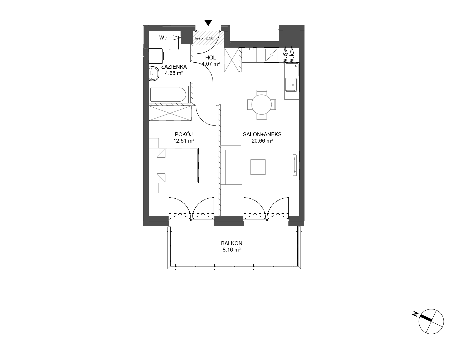 Plan 2 pok. 42m²