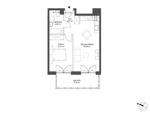 Plan 2 pok. 42m²