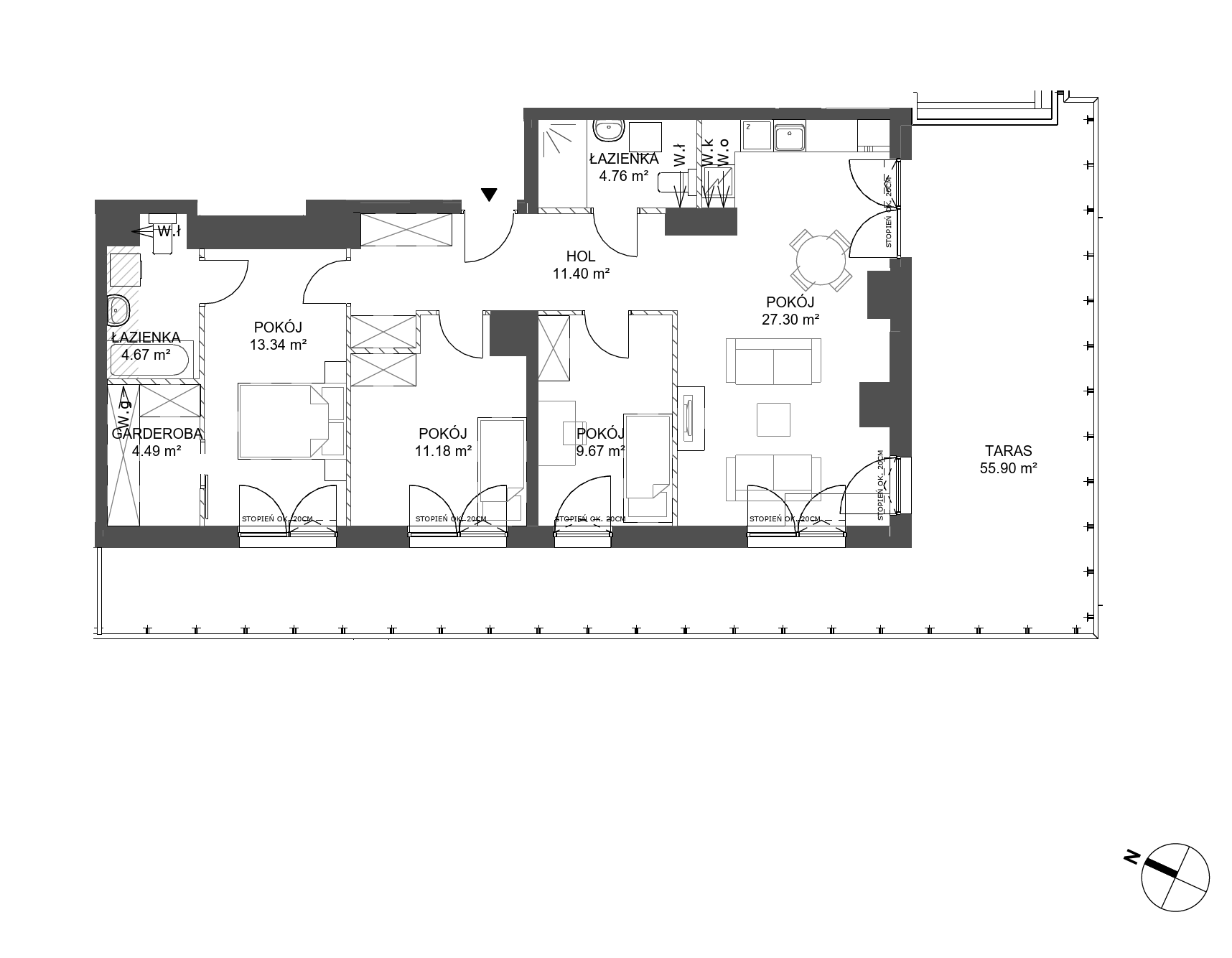 Plan 4 pok. 87m²
