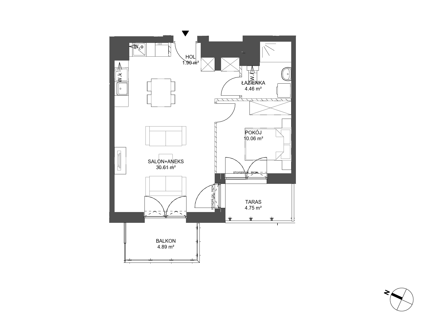 Plan 2 pok. 47m²
