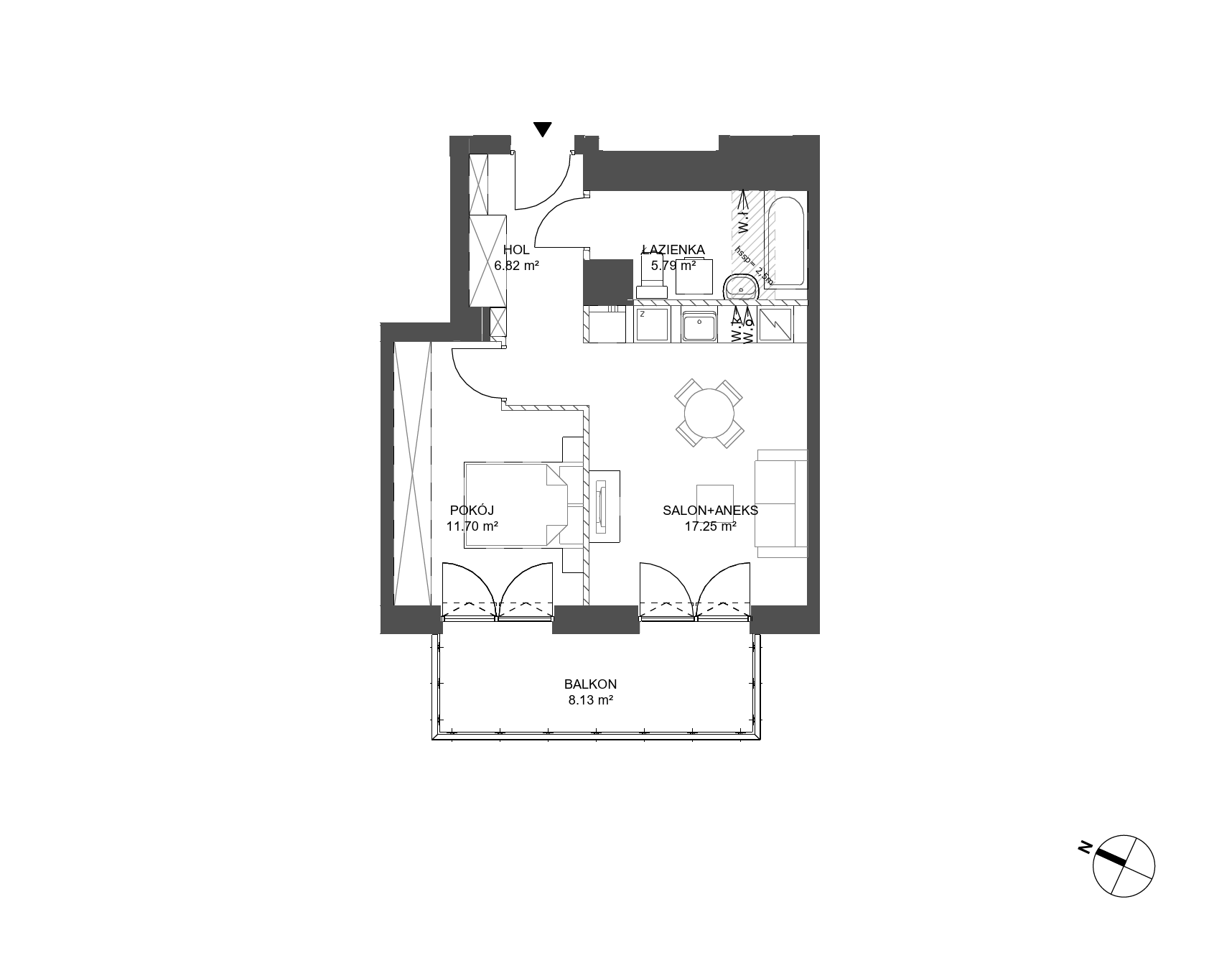 Plan 2 pok. 42m²