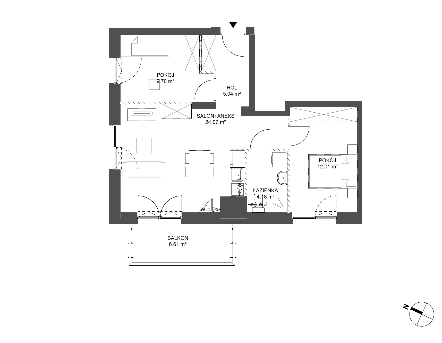 Plan 3 pok. 55m²
