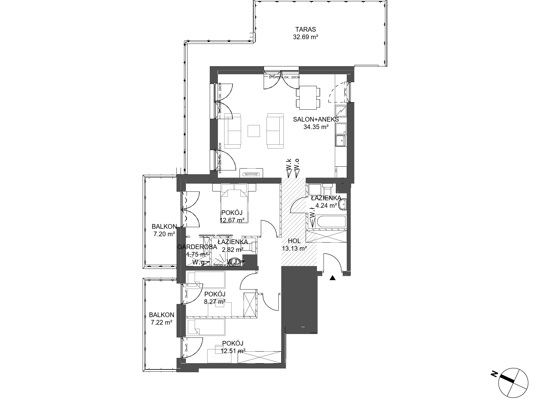 Plan 4 pok. 90m²
