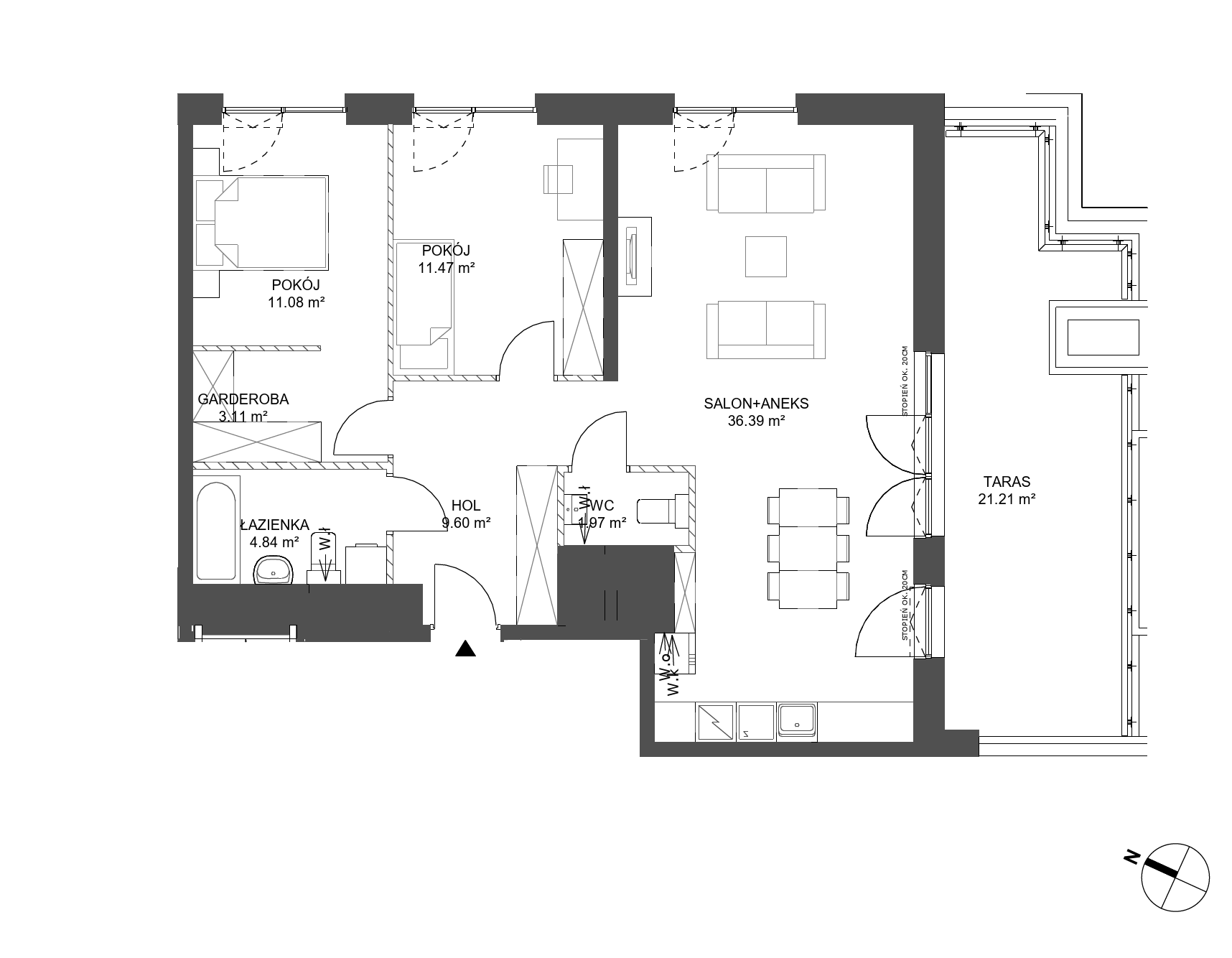 Plan 3 pok. 78m²