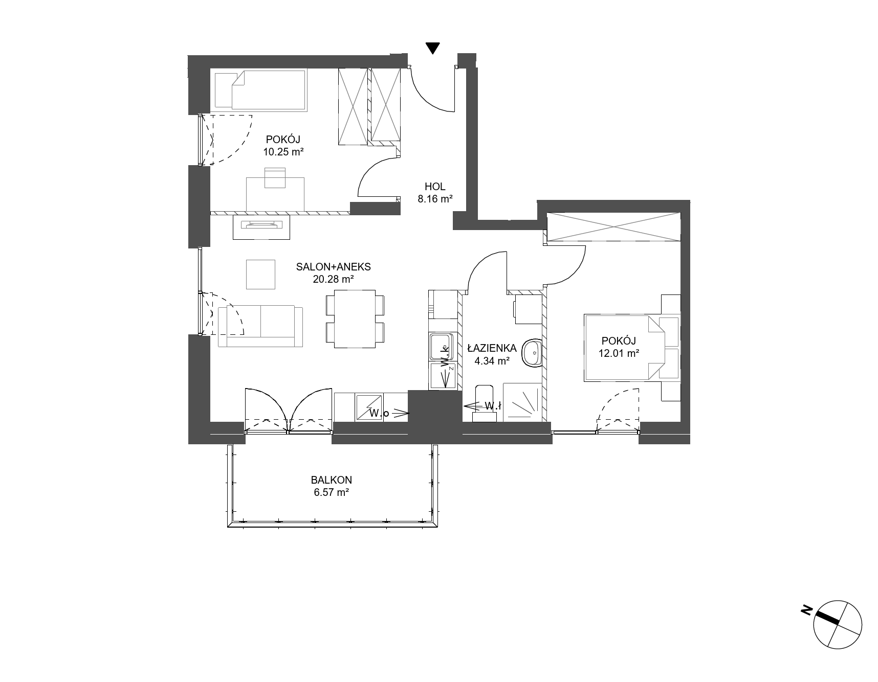 Plan 3 pok. 55m²