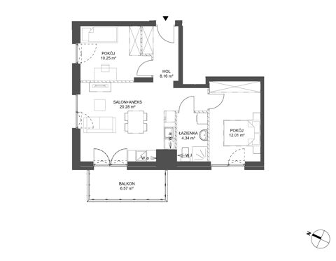 Plan 3 pok. 55m²