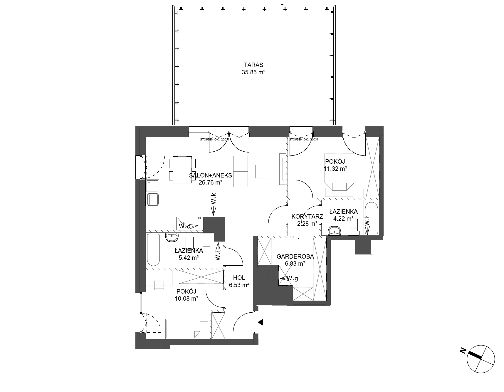 Plan 3 pok. 73m²