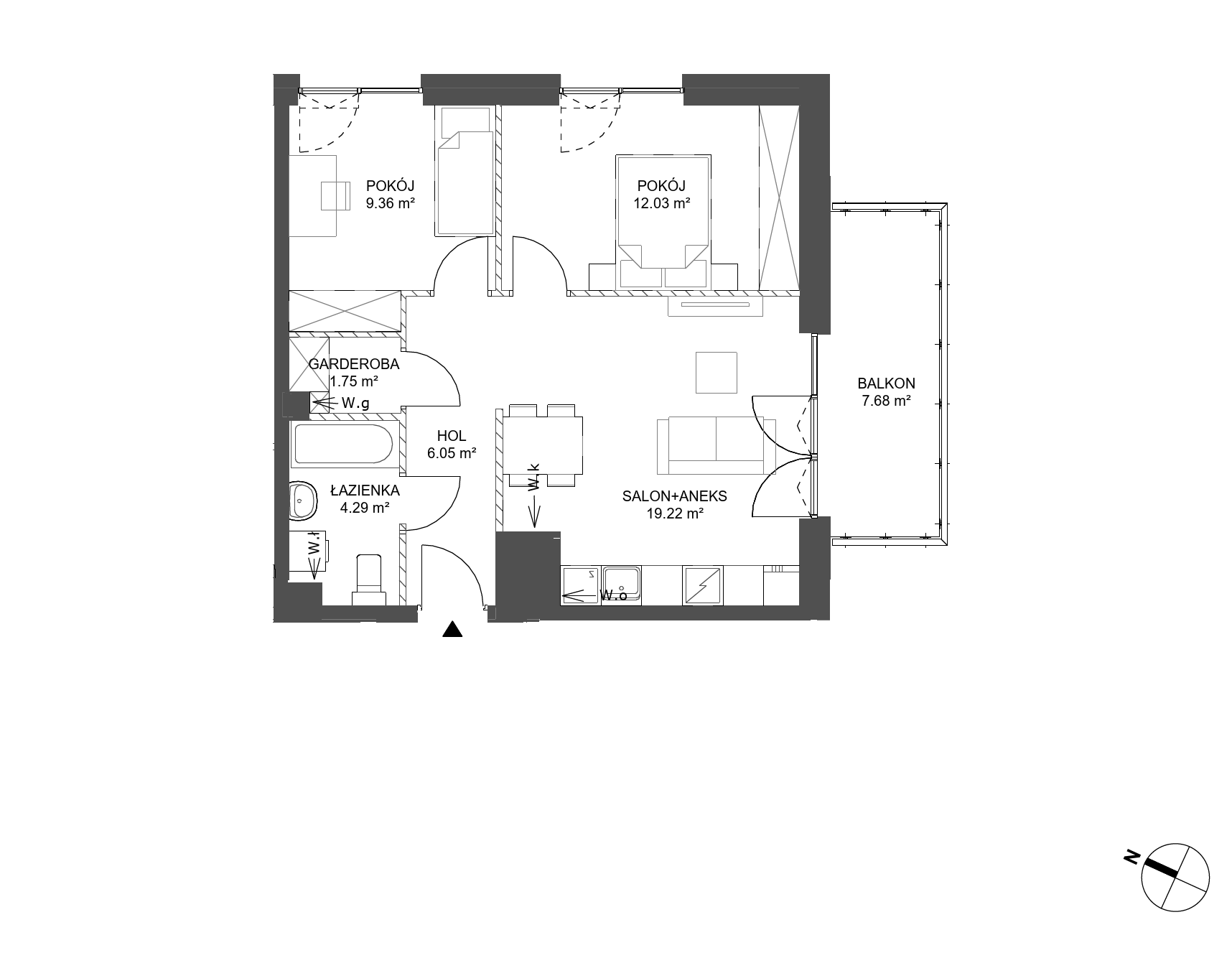 Plan 3 pok. 53m²