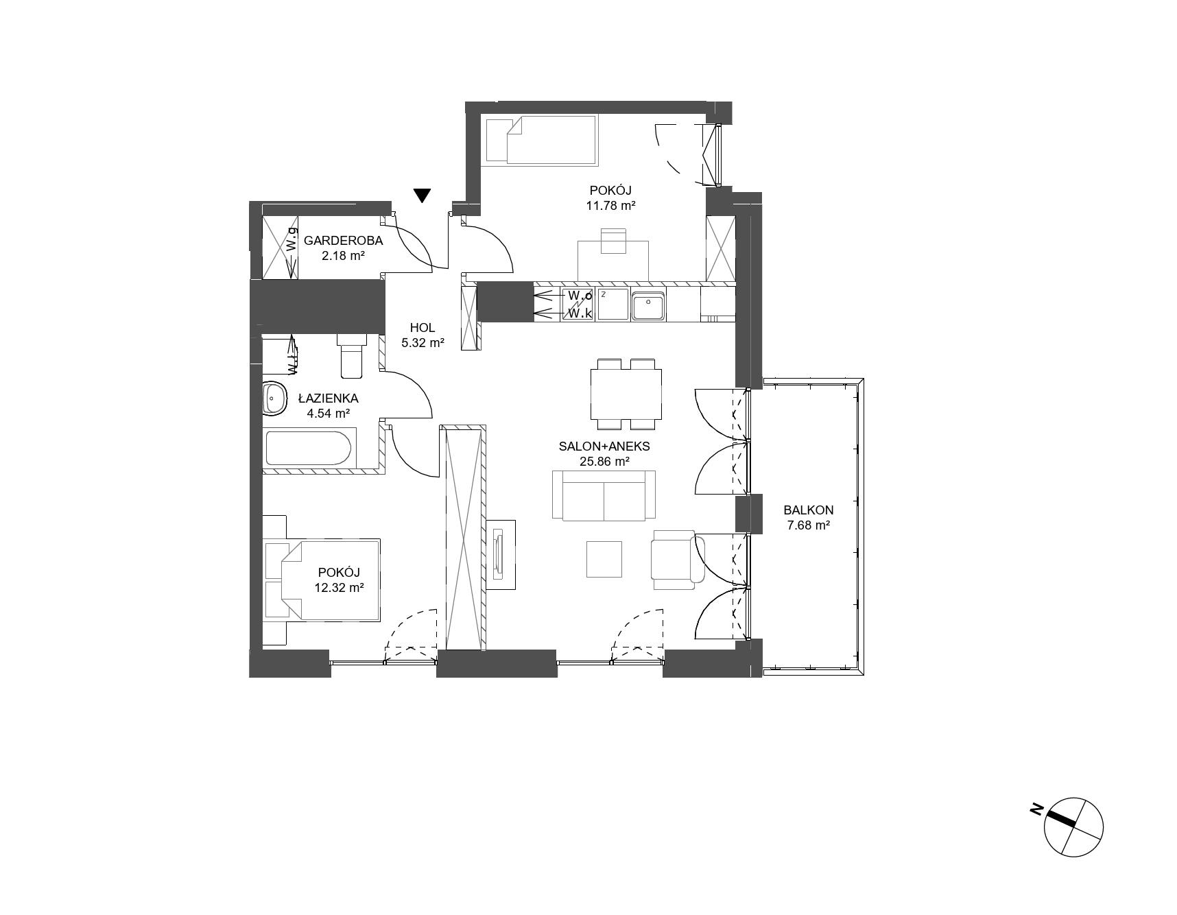 Plan 3 pok. 62m²