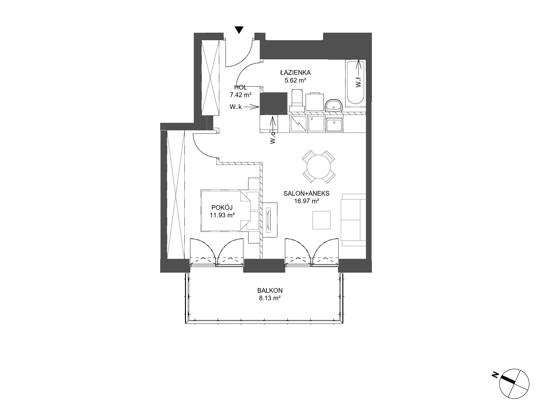 Plan 2 pok. 42m²
