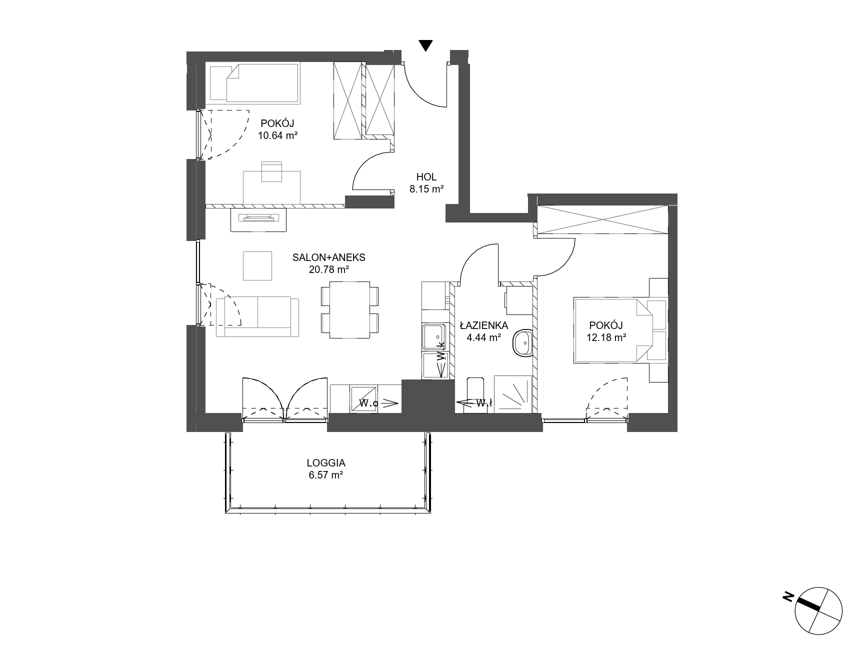 Plan 3 pok. 56m²