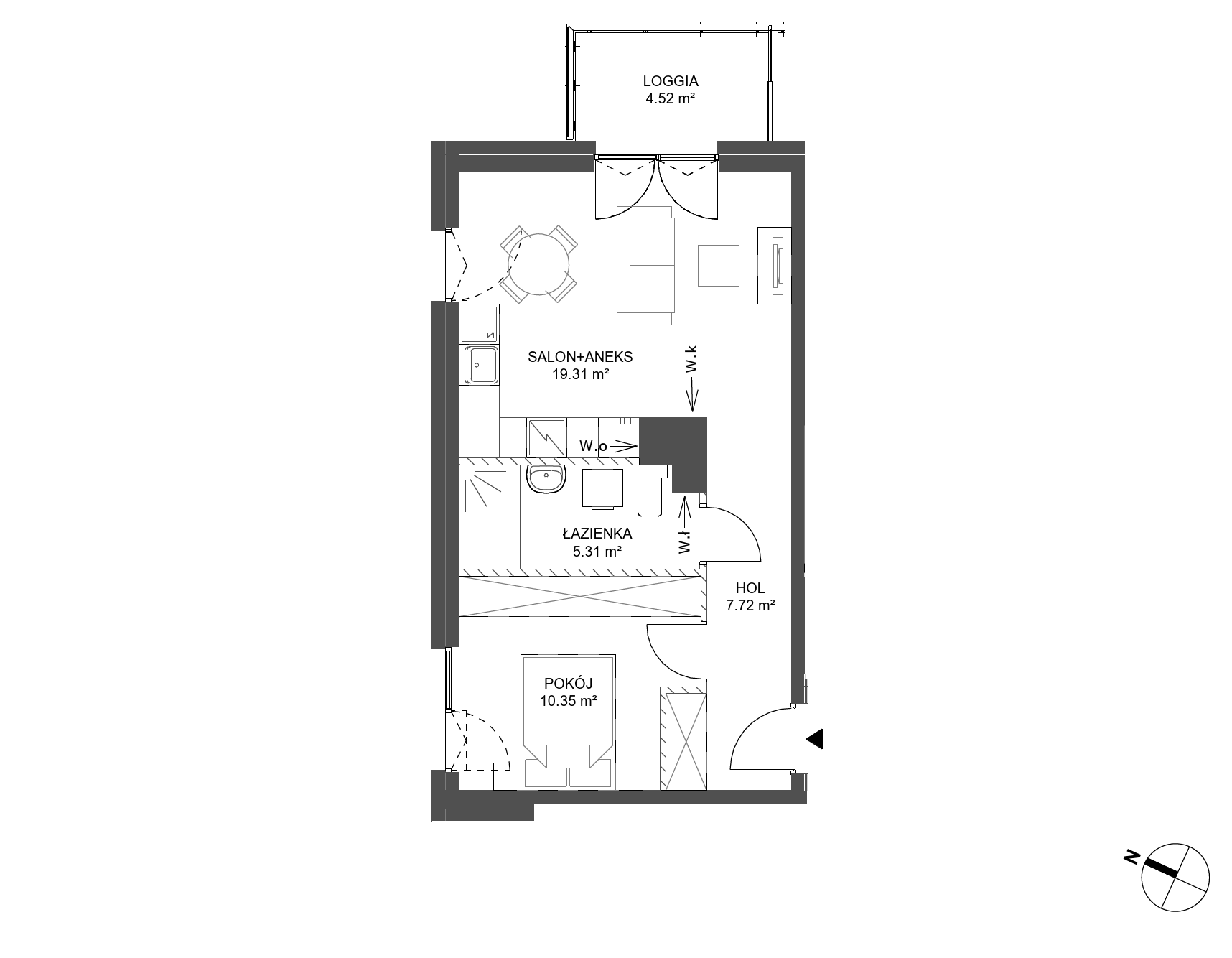Plan 2 pok. 43m²