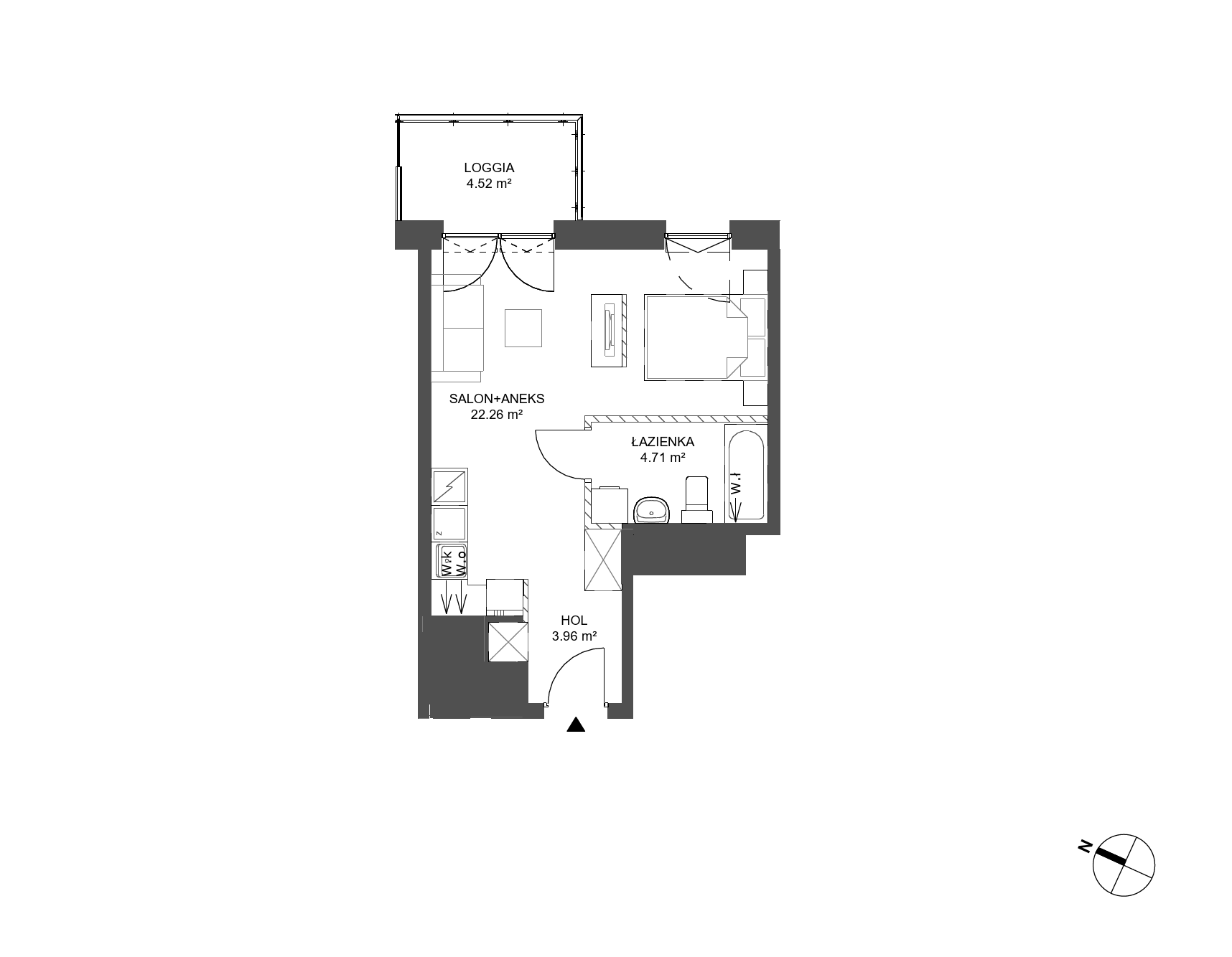 Plan 1 pok. 31m²
