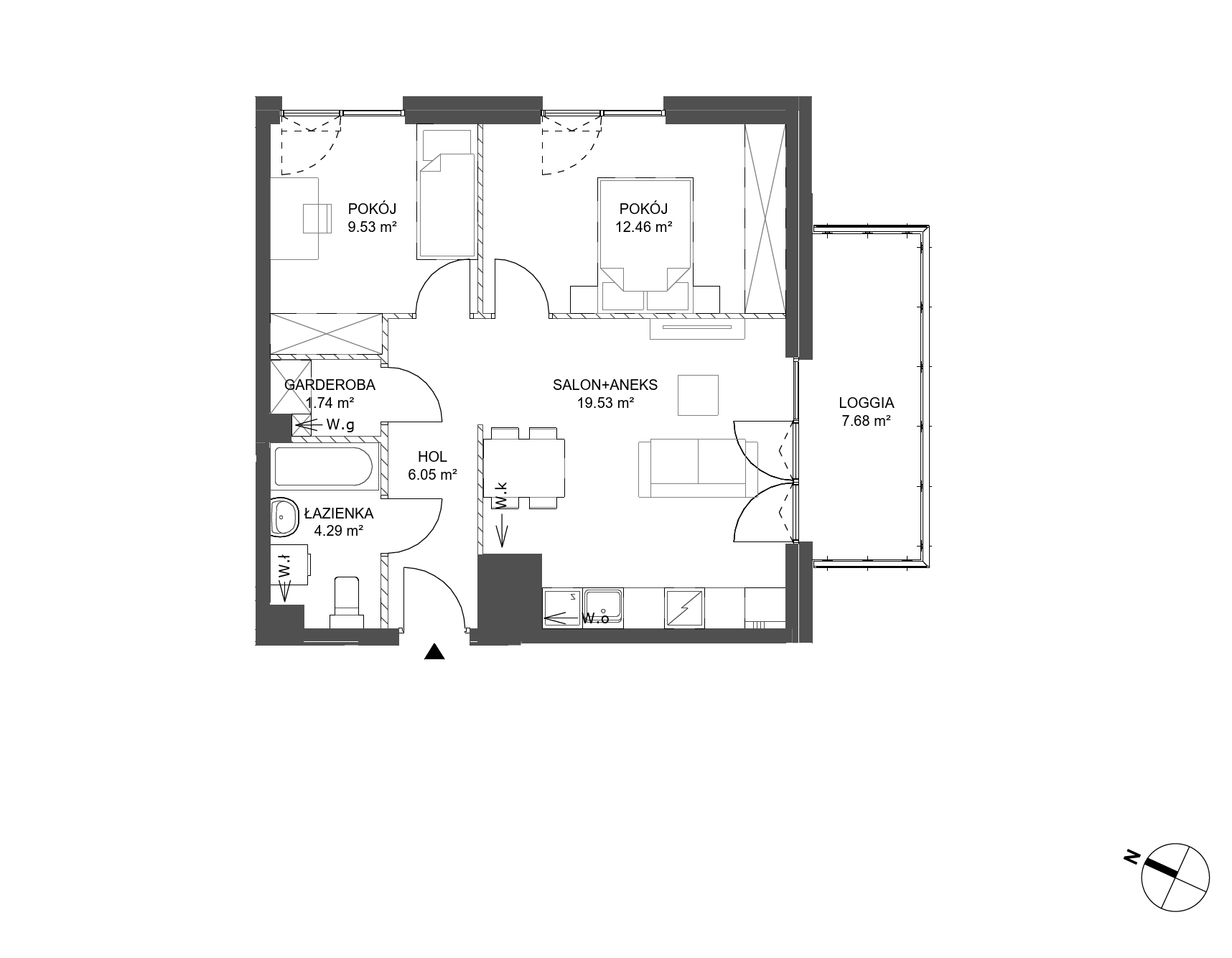 Plan 3 pok. 54m²