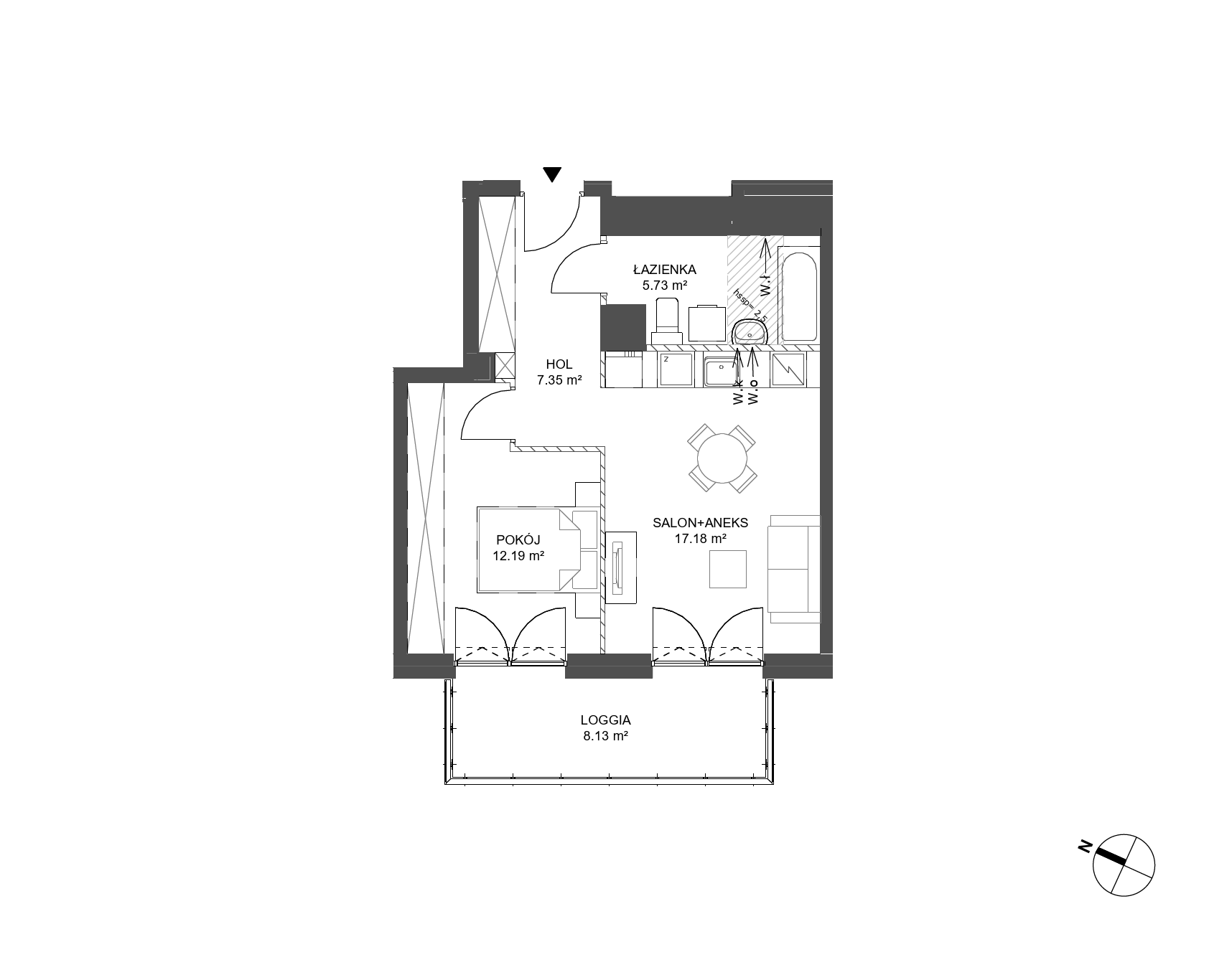 Plan 2 pok. 42m²