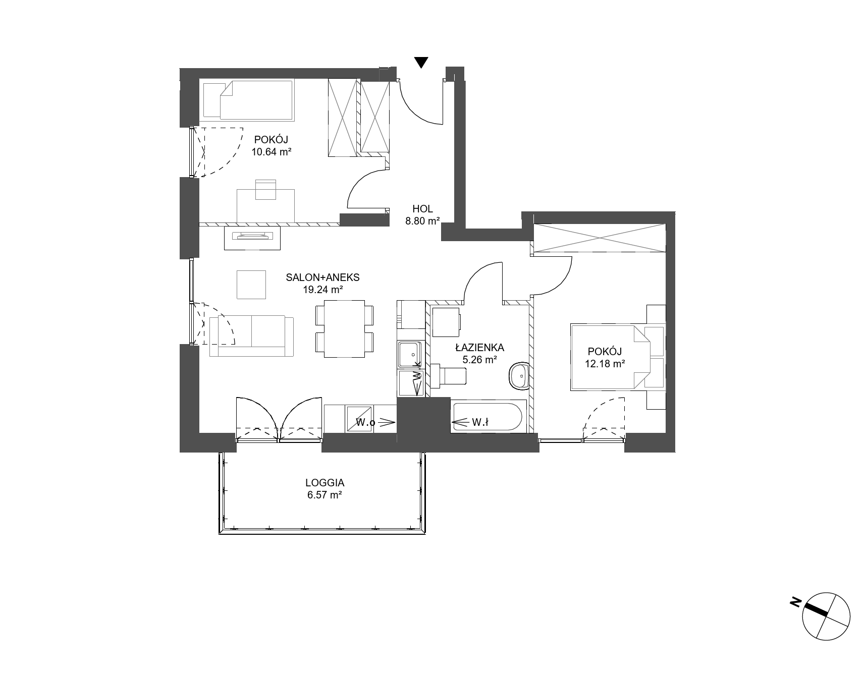 Plan 3 pok. 56m²