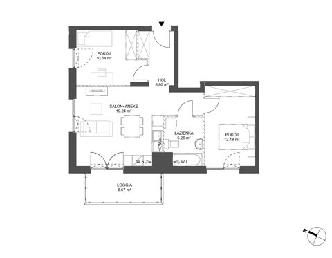 Plan 3 pok. 56m²