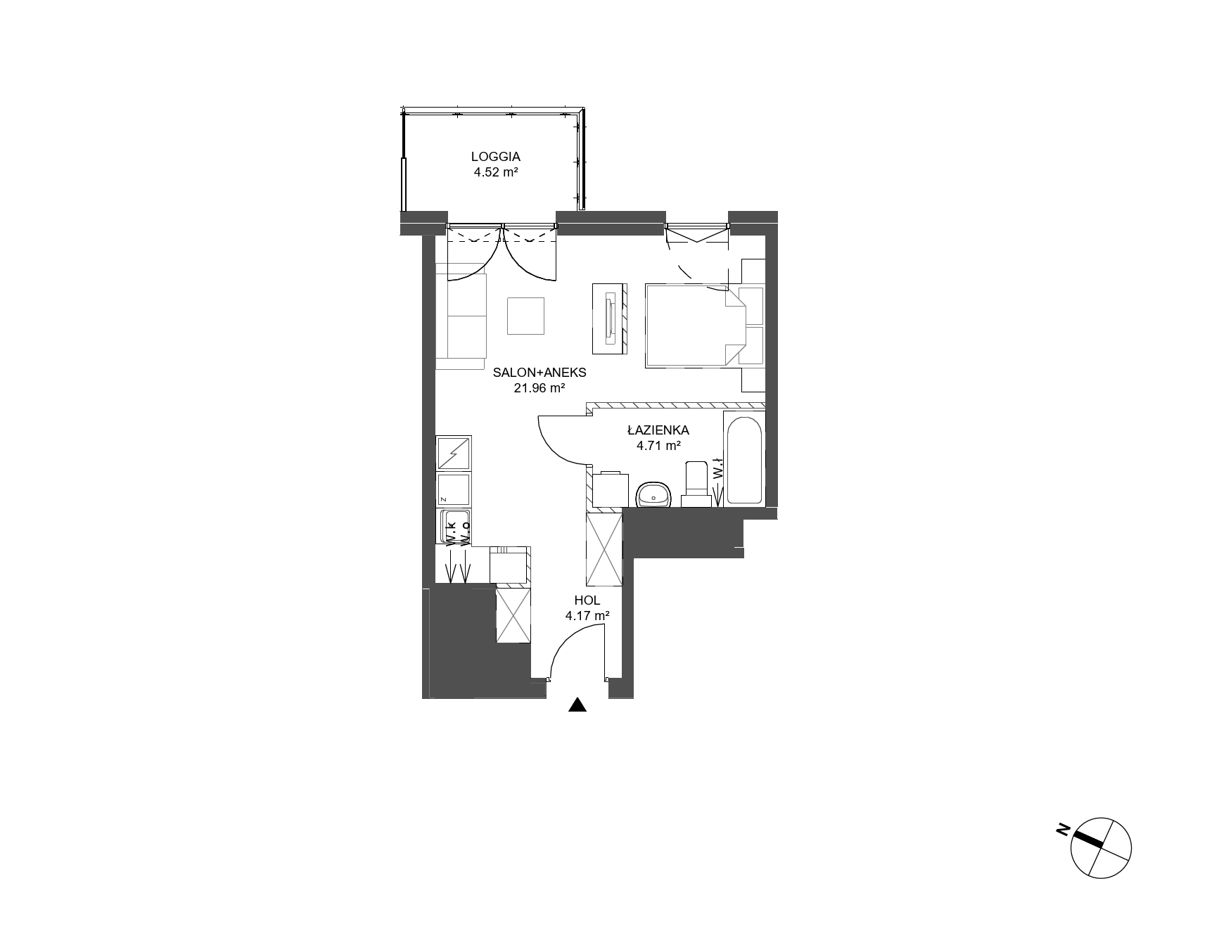Plan 1 pok. 31m²
