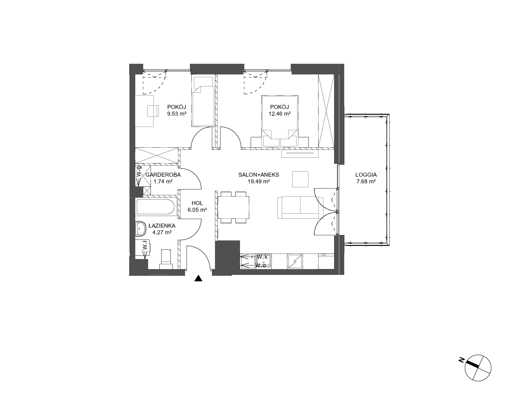 Plan 3 pok. 54m²