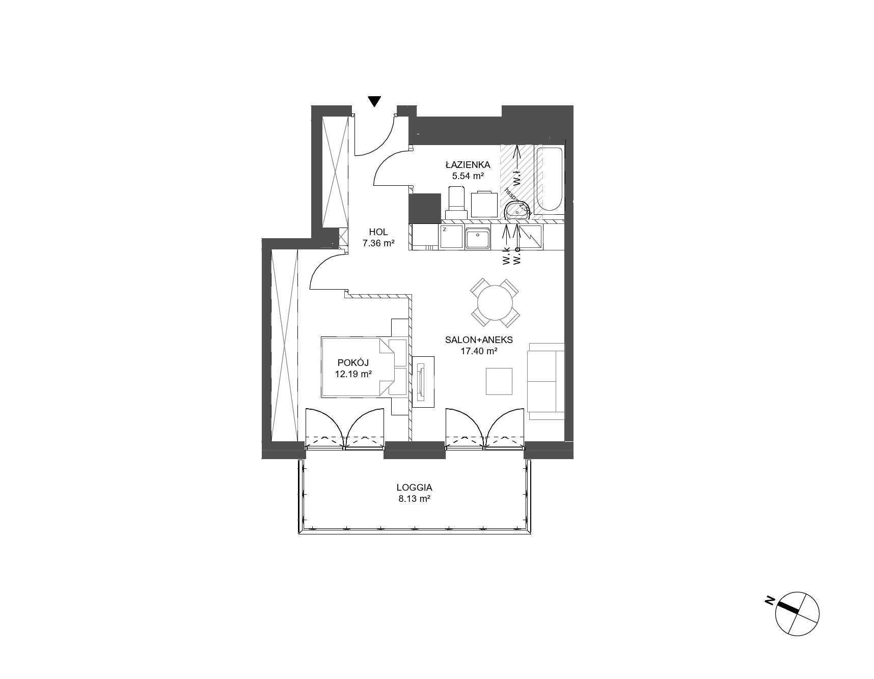 Plan 2 pok. 42m²