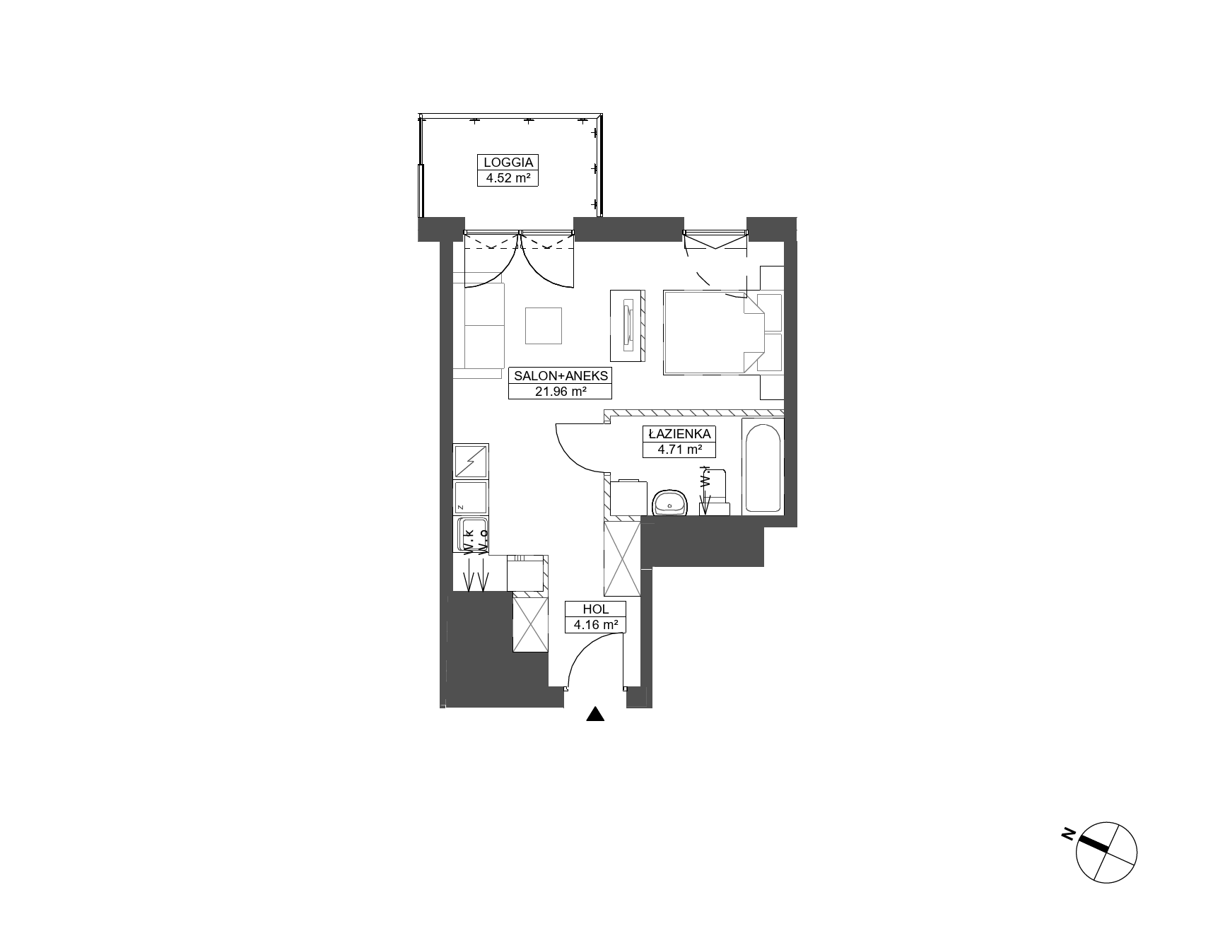 Plan 1 pok. 31m²