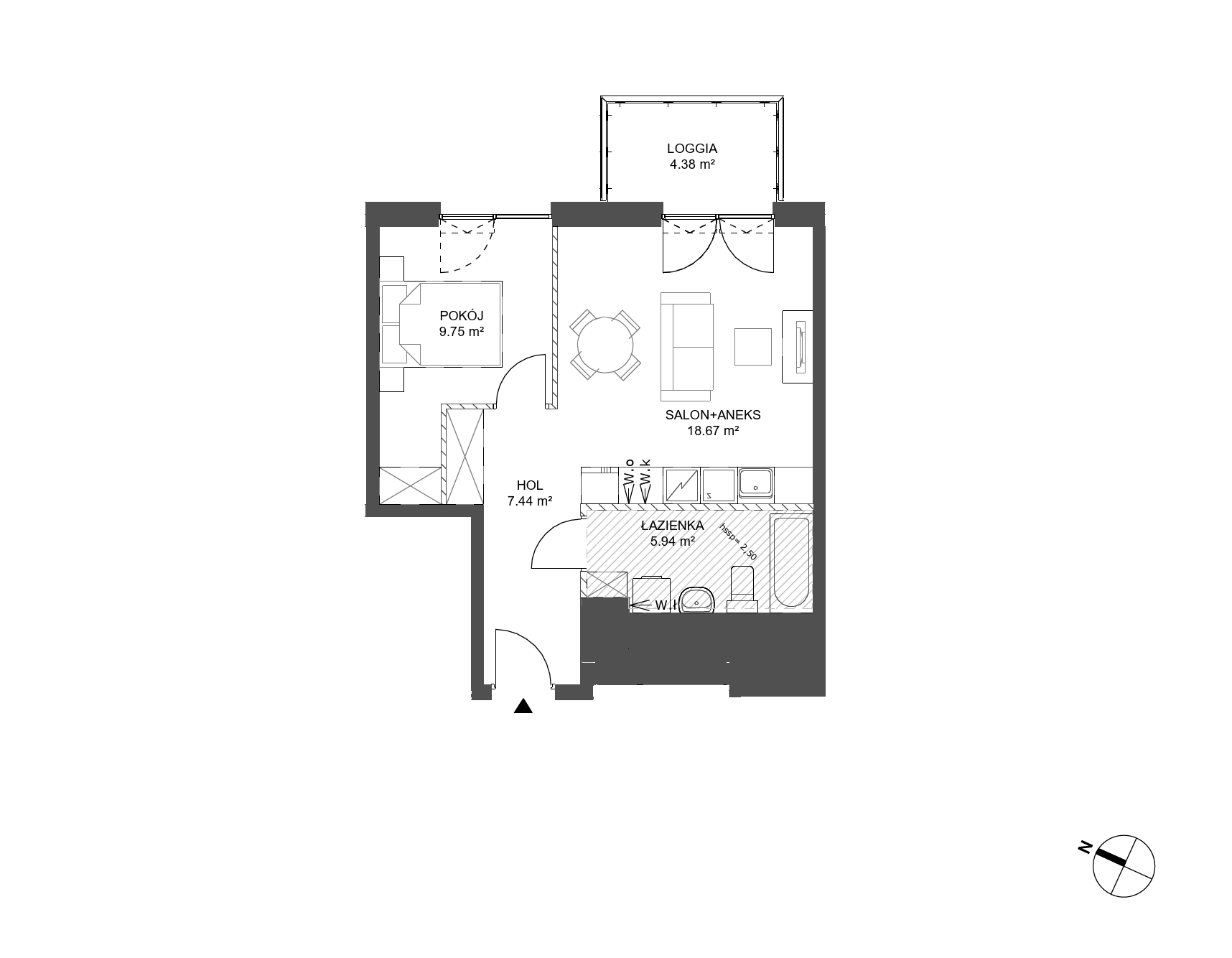 Plan 2 pok. 42m²