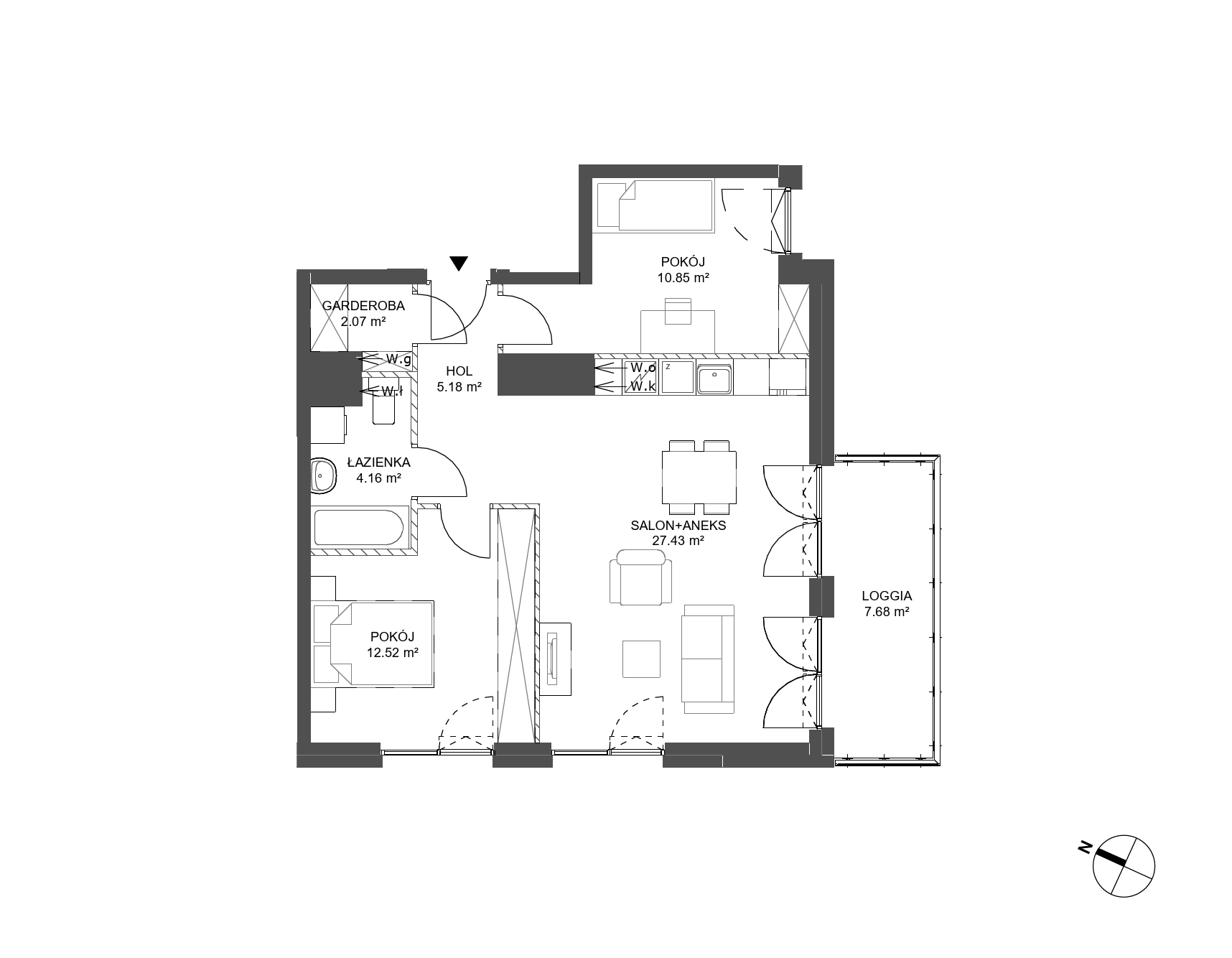 Plan 3 pok. 62m²