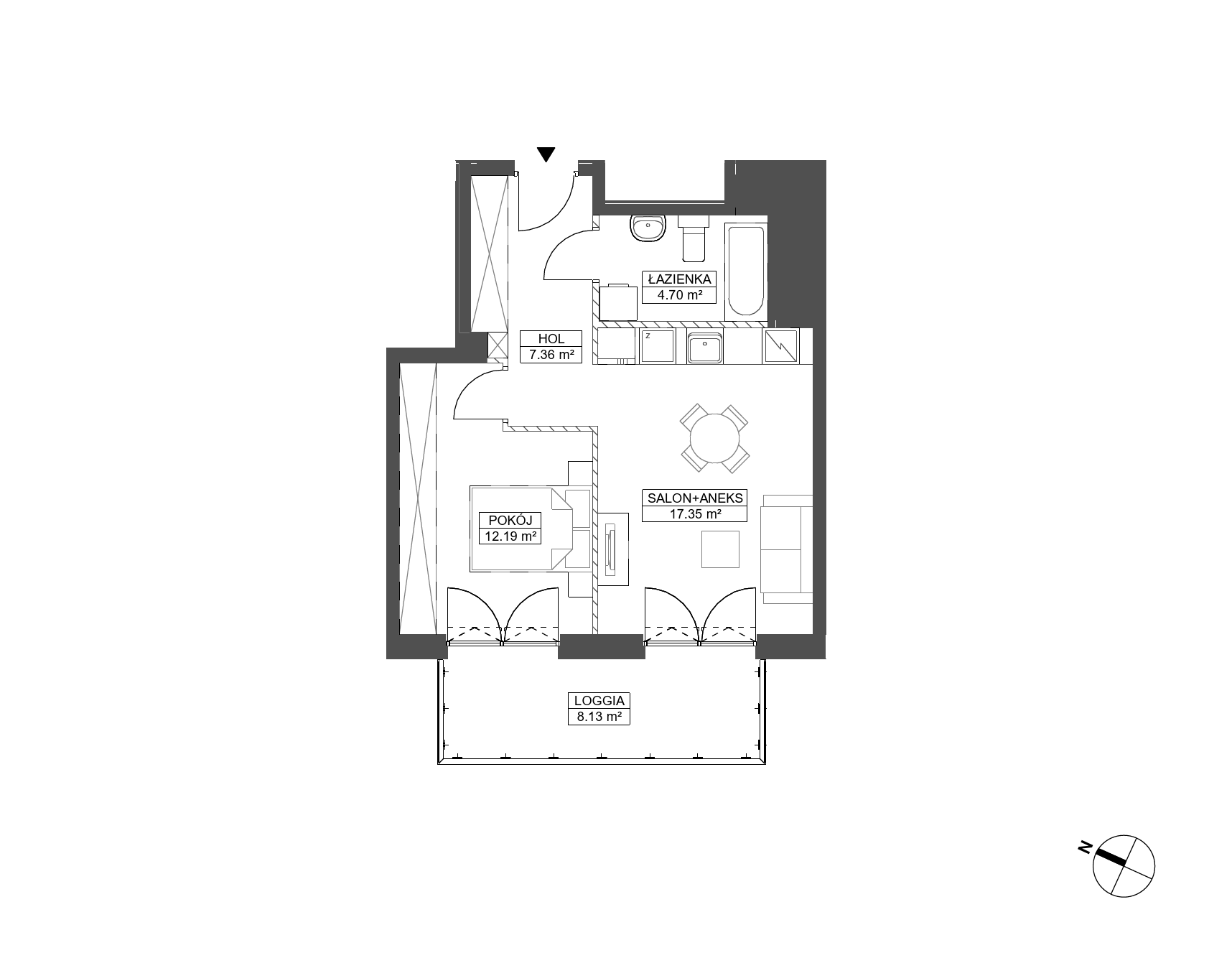 Plan 2 pok. 42m²