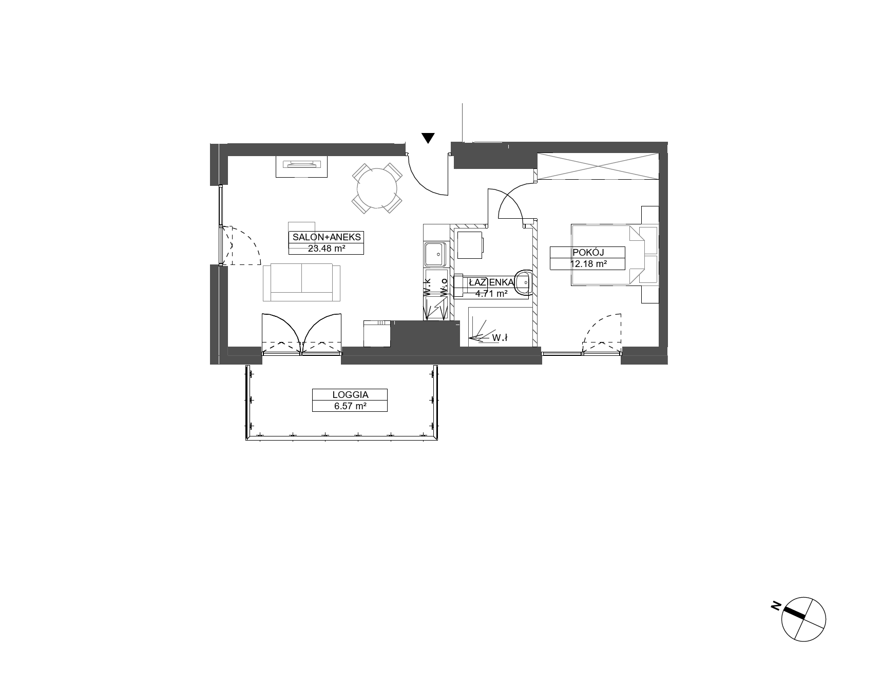 Plan 2 pok. 40m²