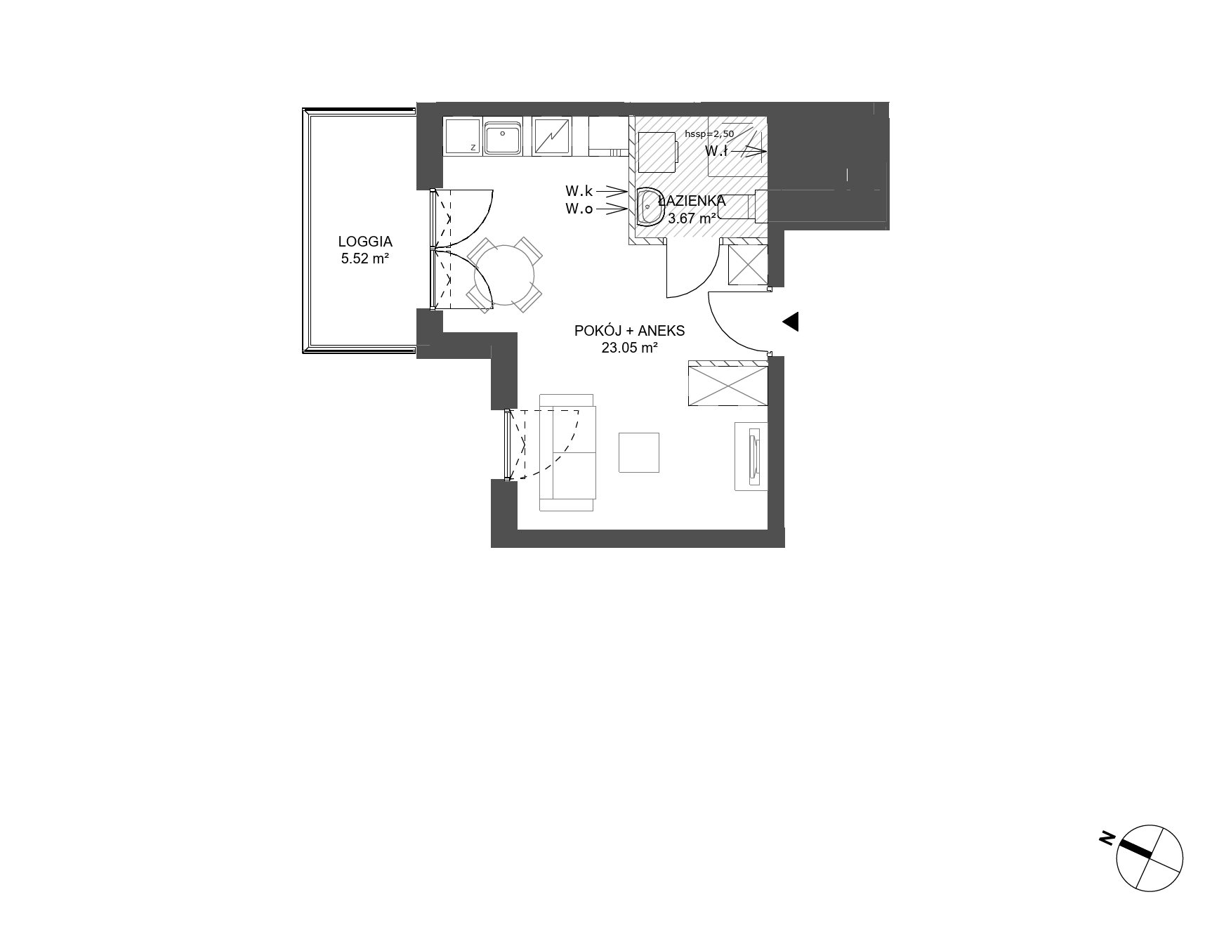 Plan 1 pok. 27m²