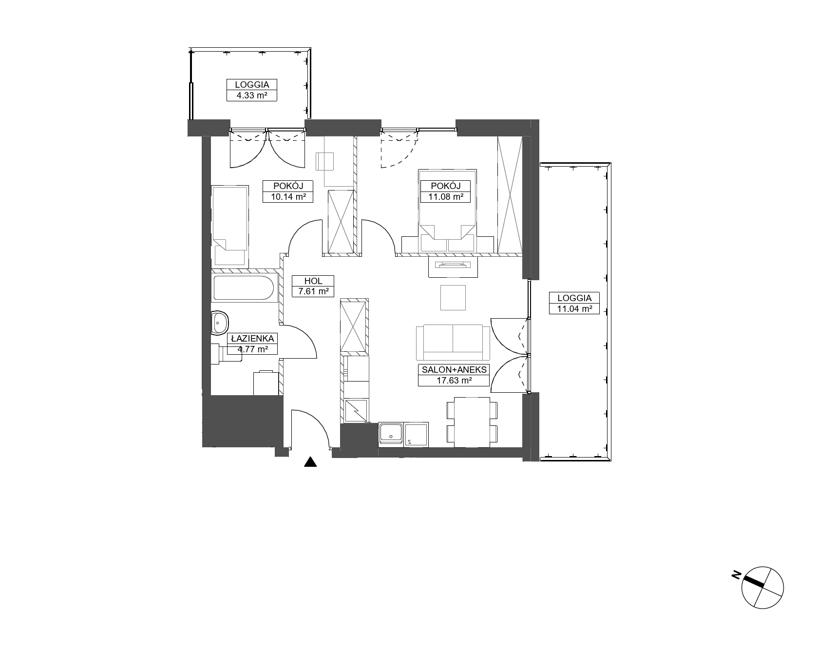 Plan 3 pok. 51m²