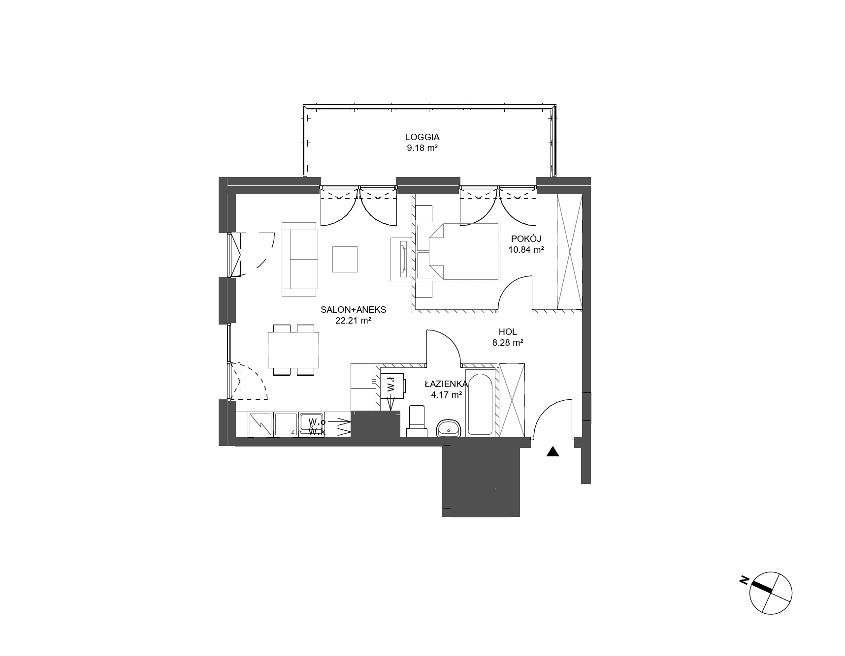 Plan 2 pok. 46m²