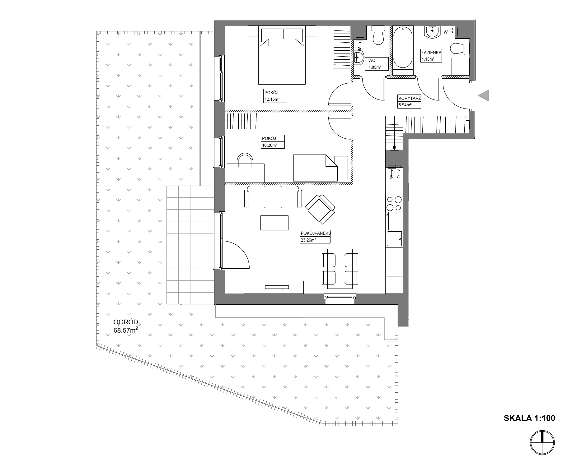 Plan 3 pok. 61m²