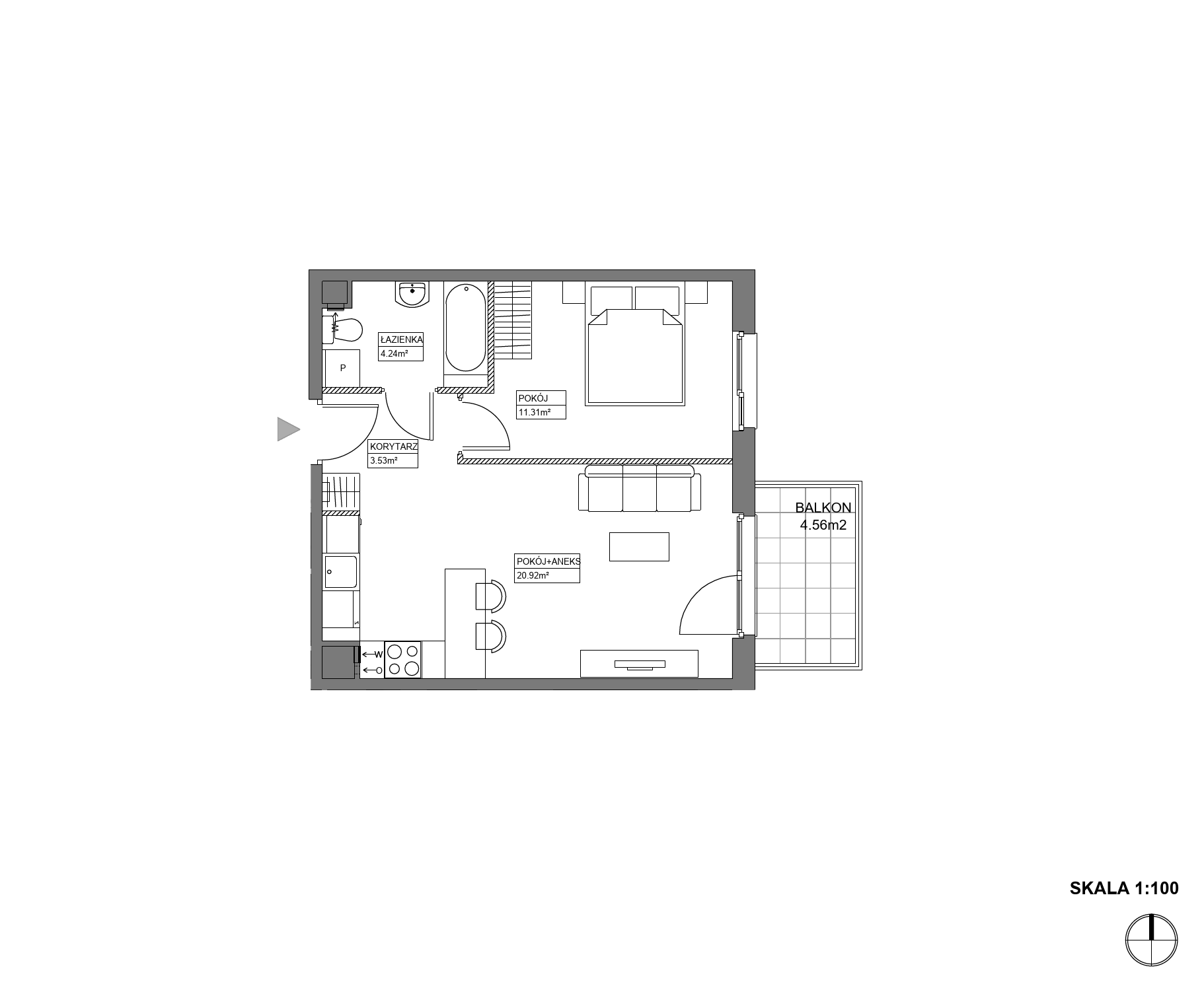 Plan 2 pok. 40m²