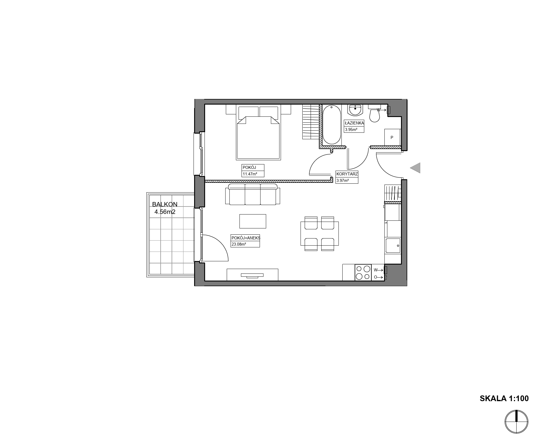 Plan 2 pok. 42m²
