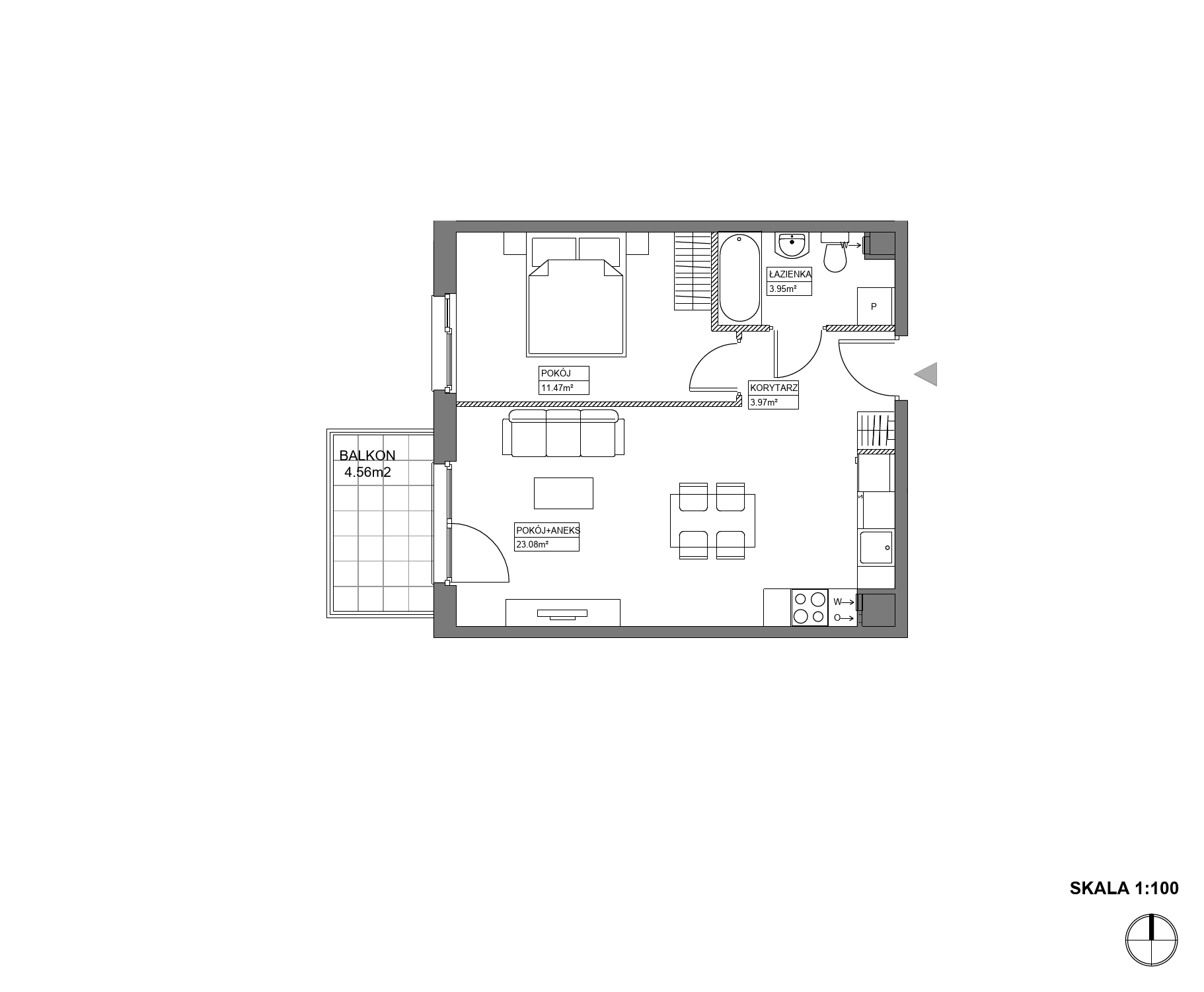 Plan 2 pok. 42m²