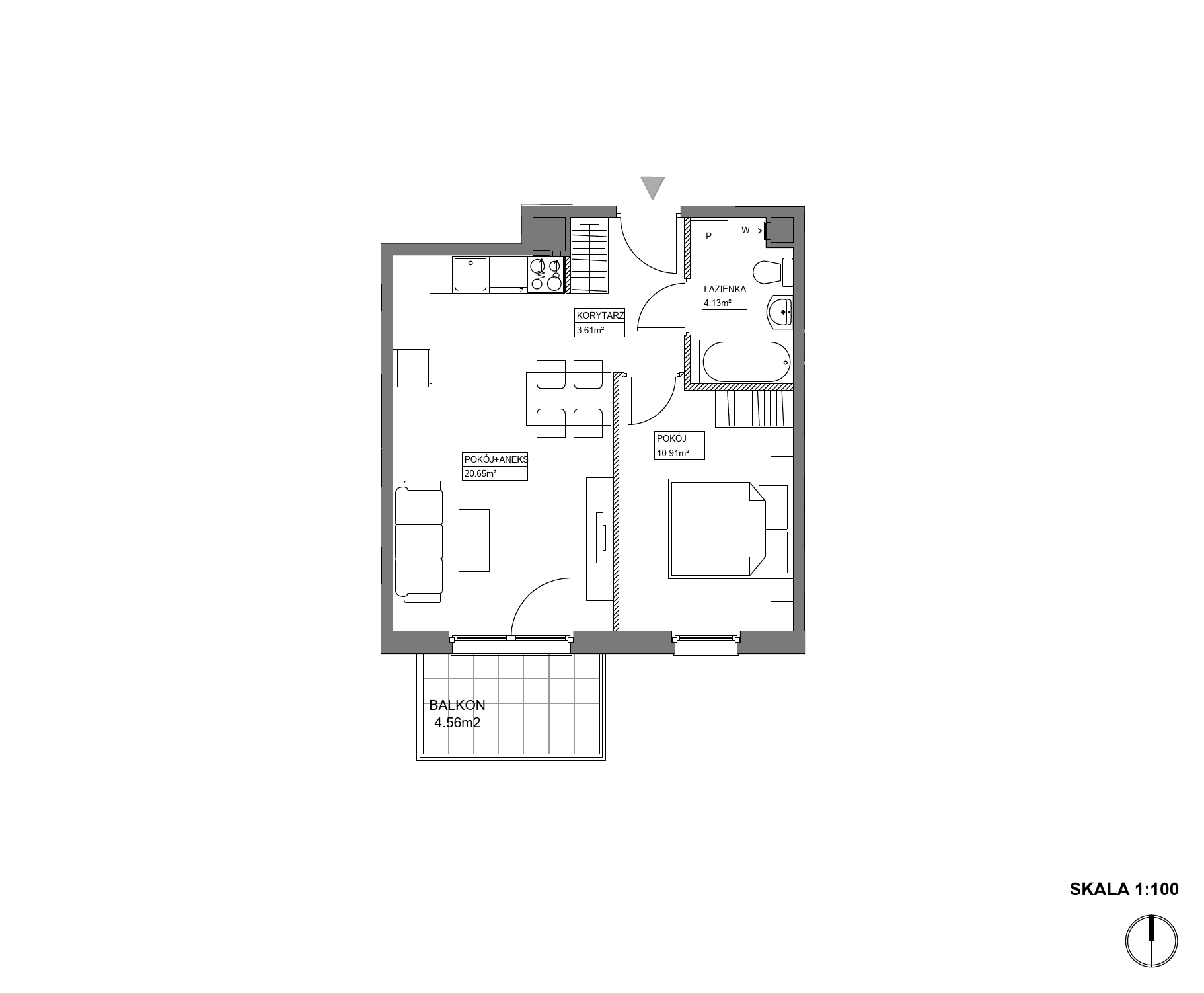 Plan 2 pok. 39m²