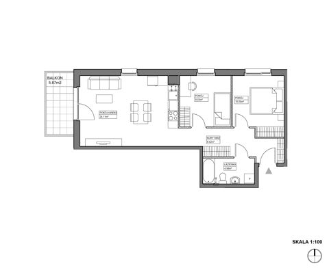 Plan 3 pok. 56m²