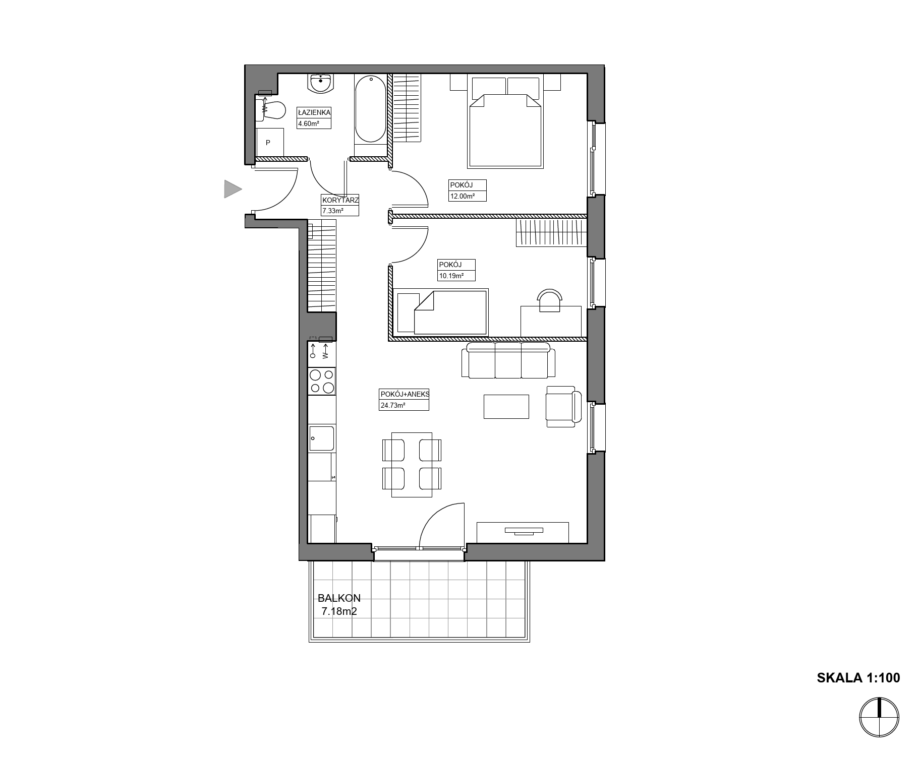 Plan 3 pok. 59m²