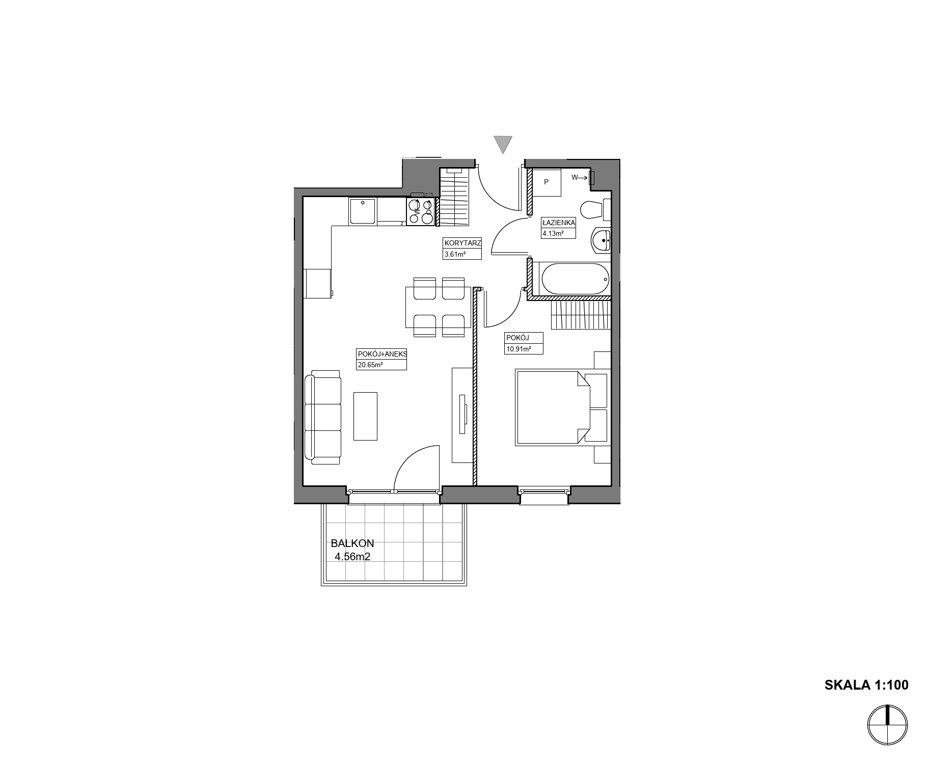 Plan 2 pok. 39m²