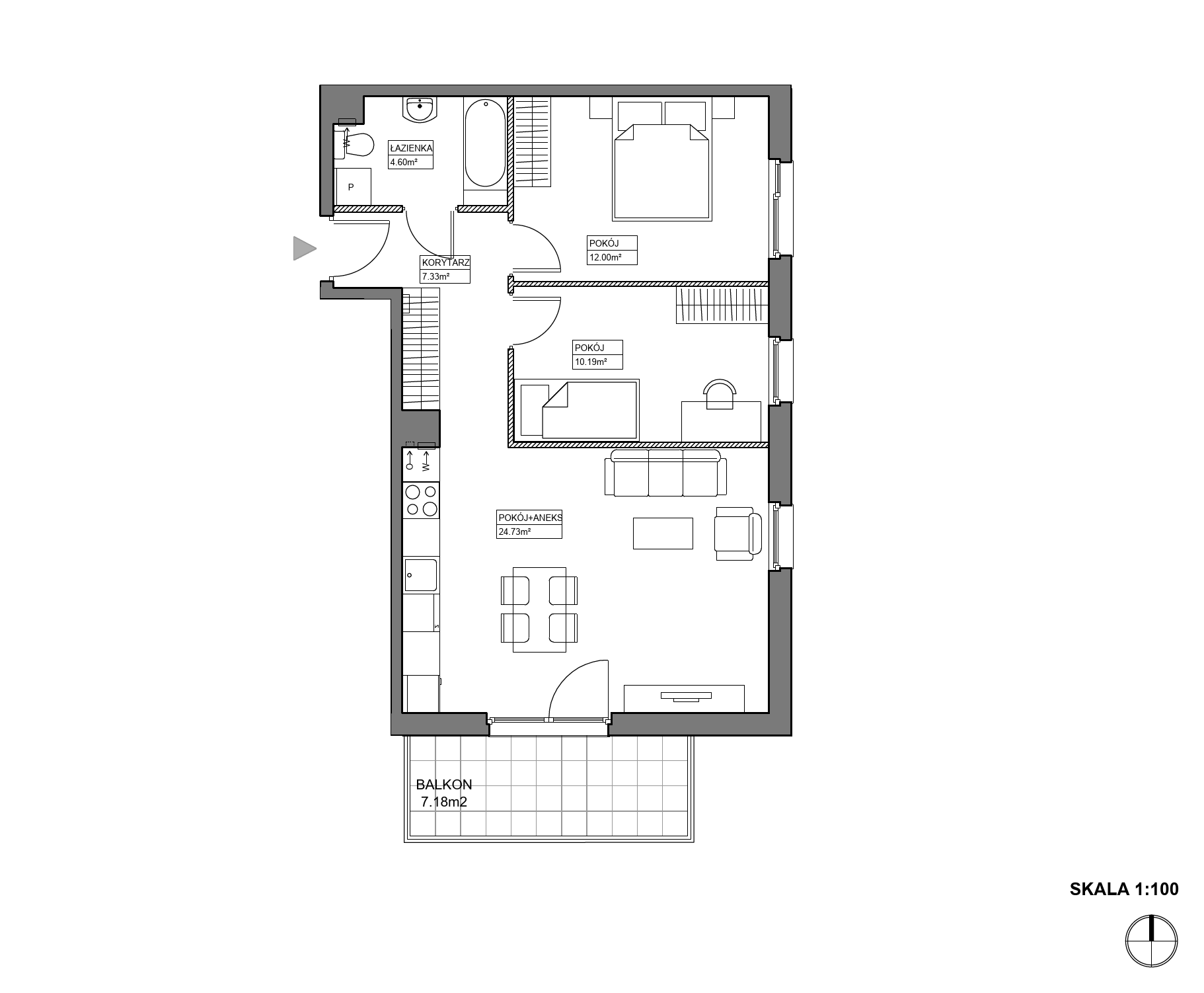 Plan 3 pok. 59m²