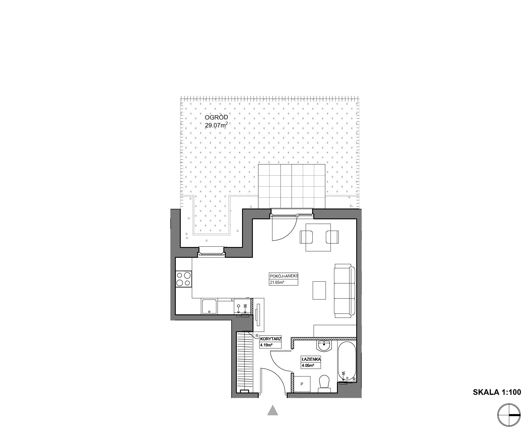 Plan 1 pok. 30m²