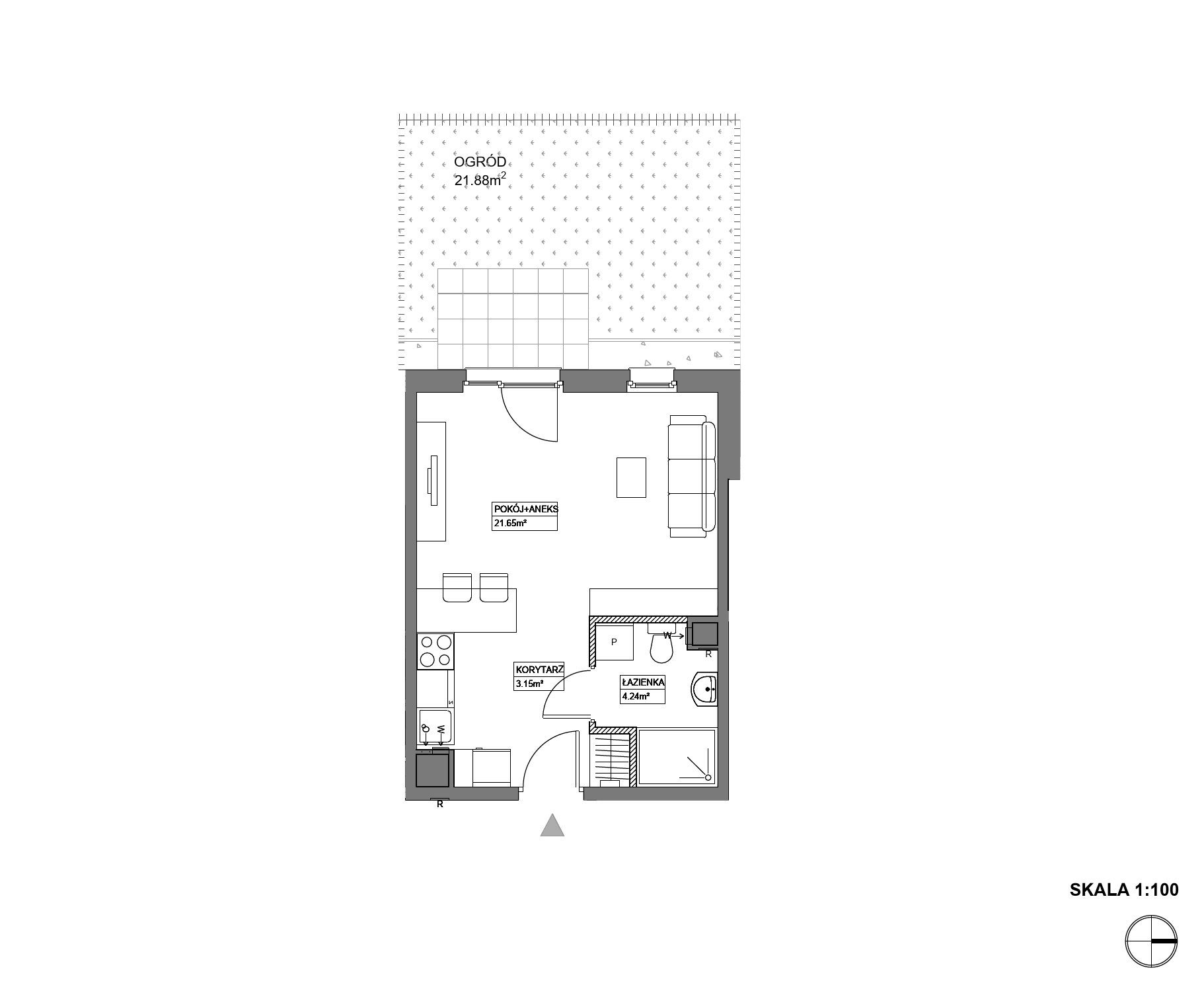 Plan 1 pok. 29m²