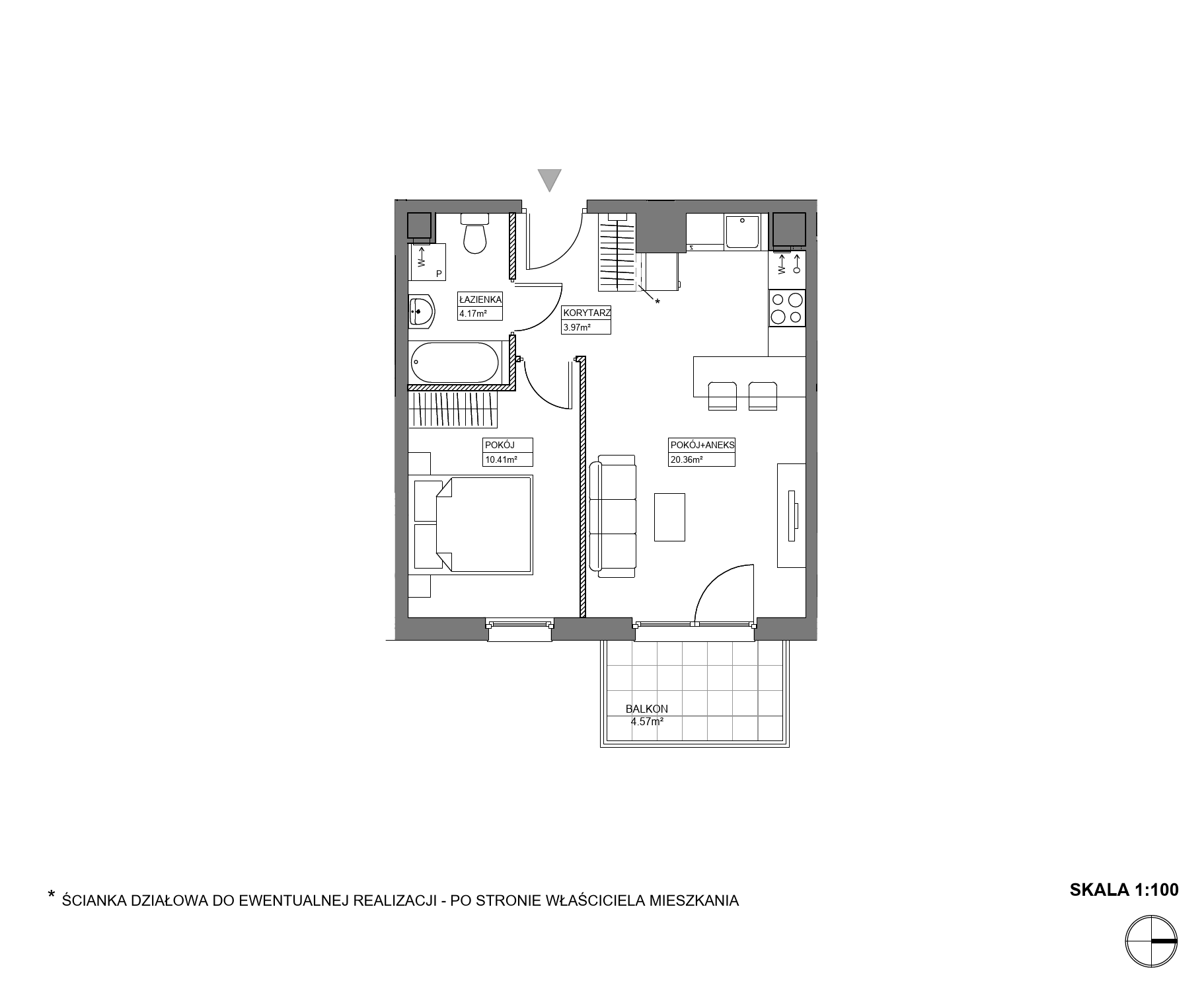 Plan 2 pok. 39m²