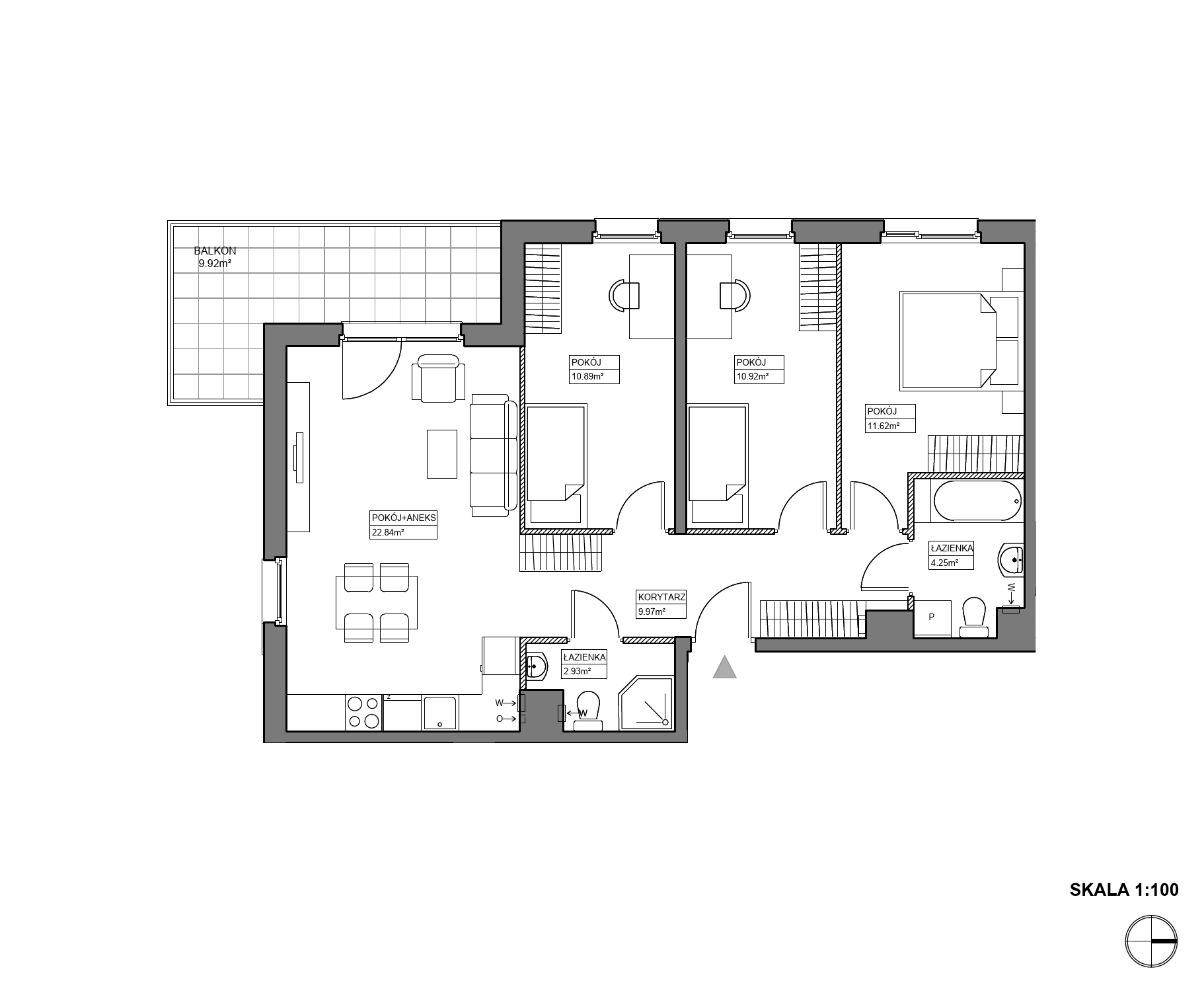 Plan 4 pok. 73m²