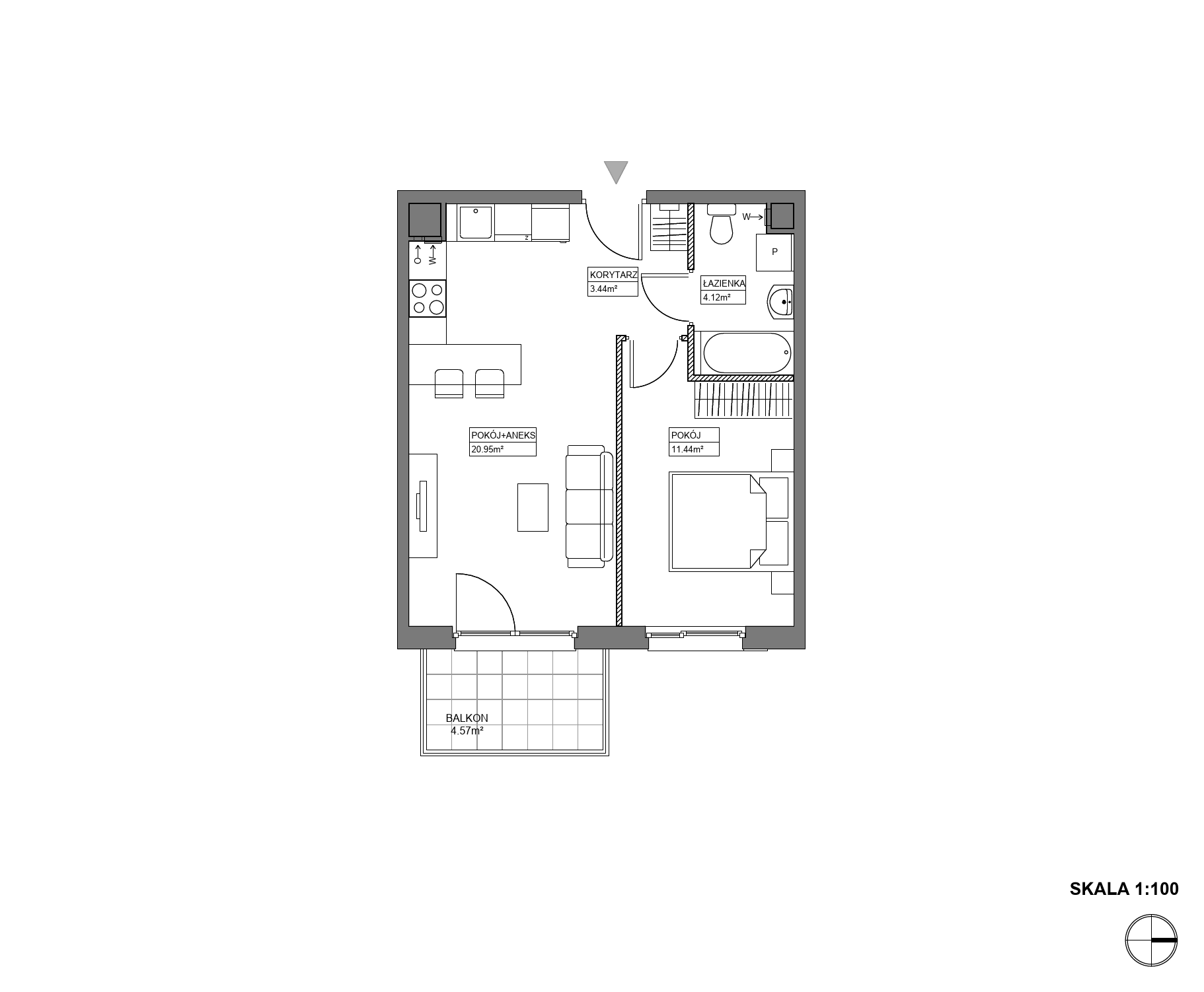 Plan 2 pok. 40m²