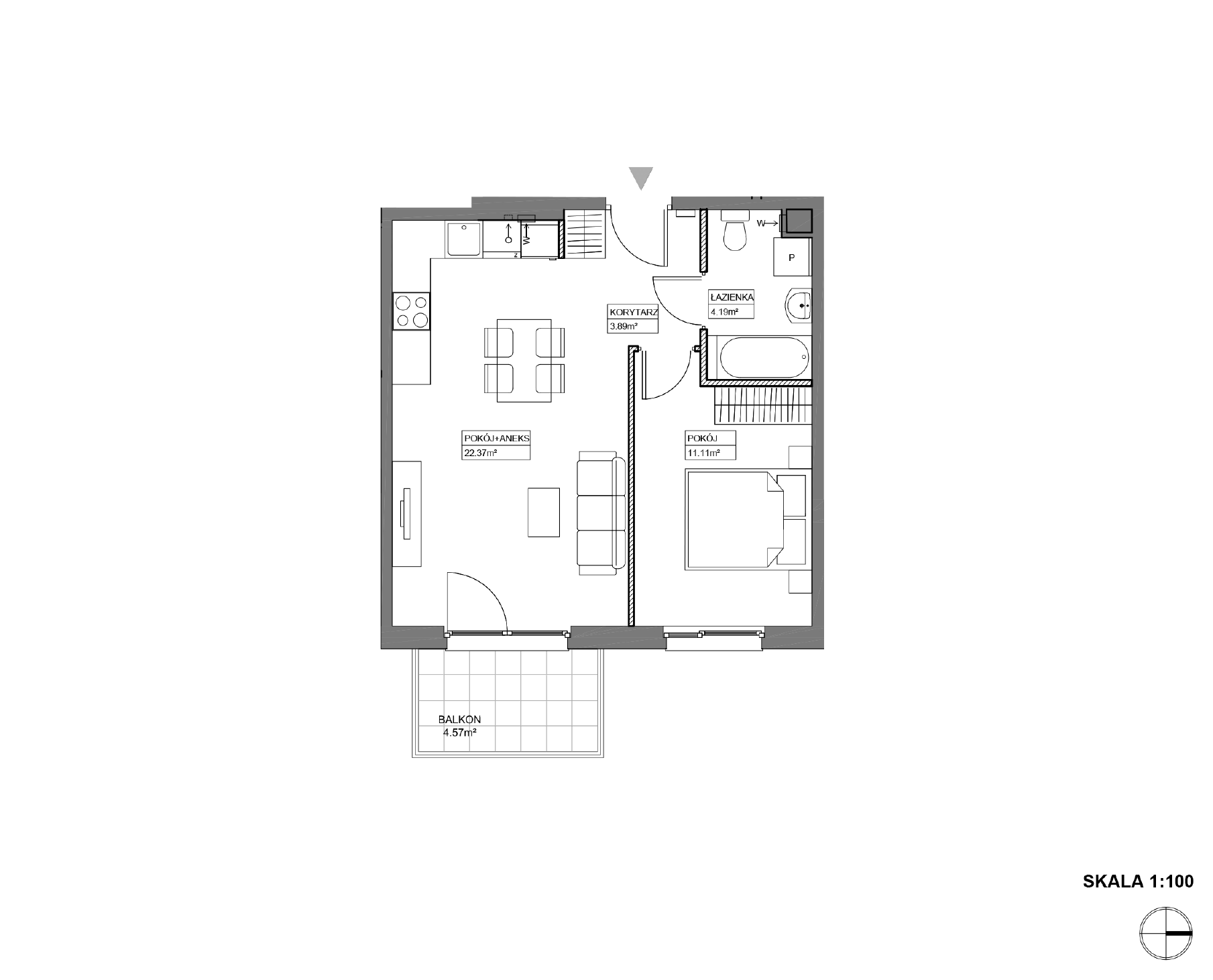 Plan 2 pok. 42m²