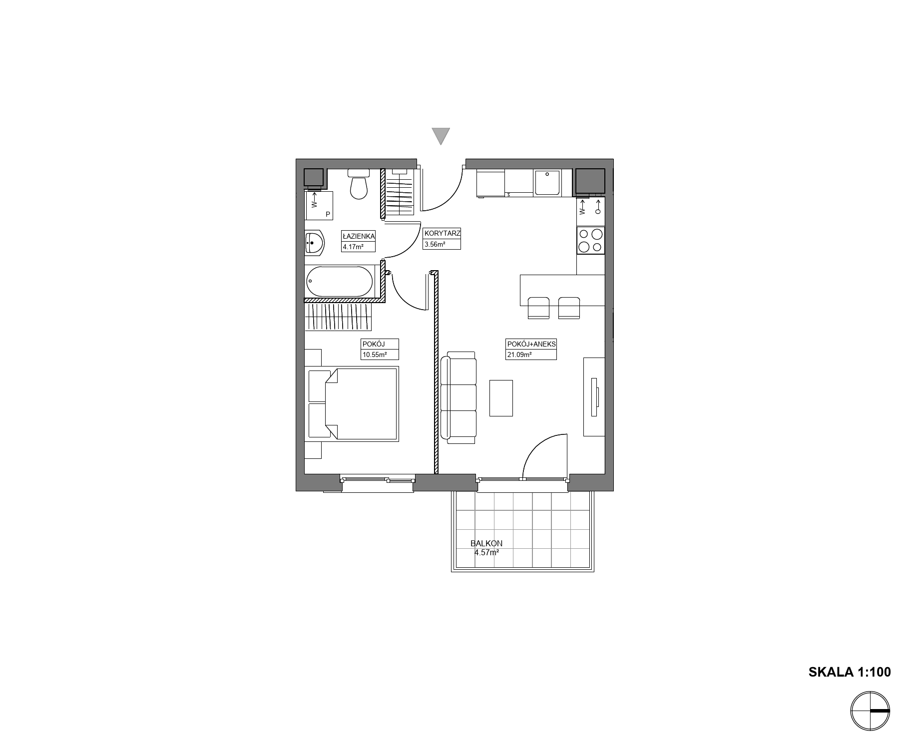 Plan 2 pok. 39m²
