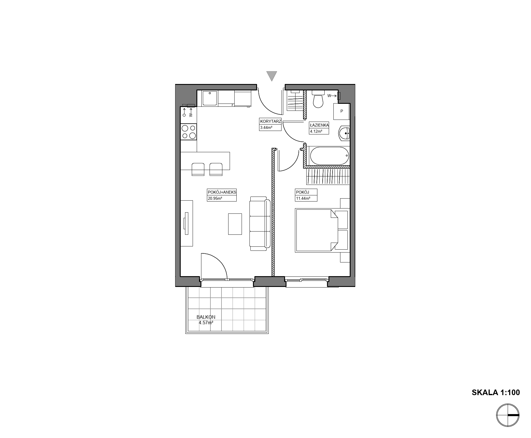 Plan 2 pok. 40m²